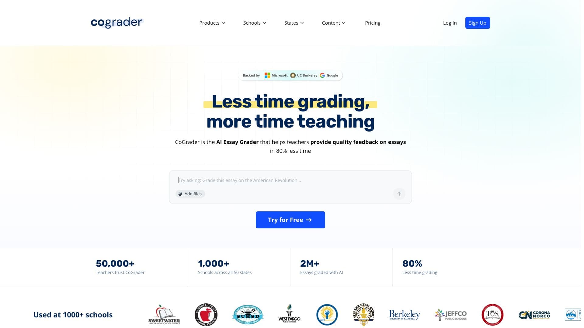 لقطة شاشة لـ CoGrader AI Essay Grader