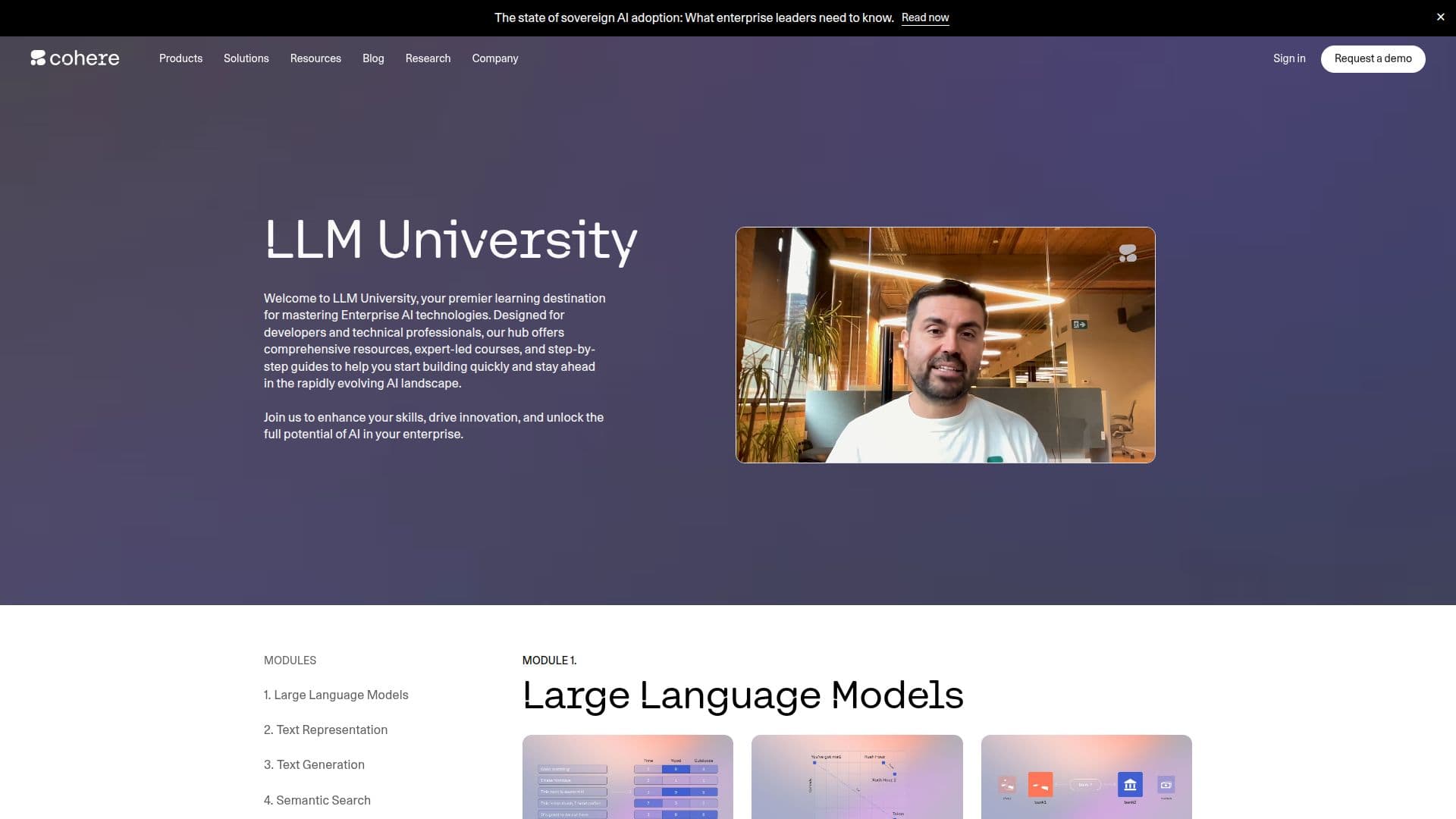 Screenshot von LLM University (LLMU)