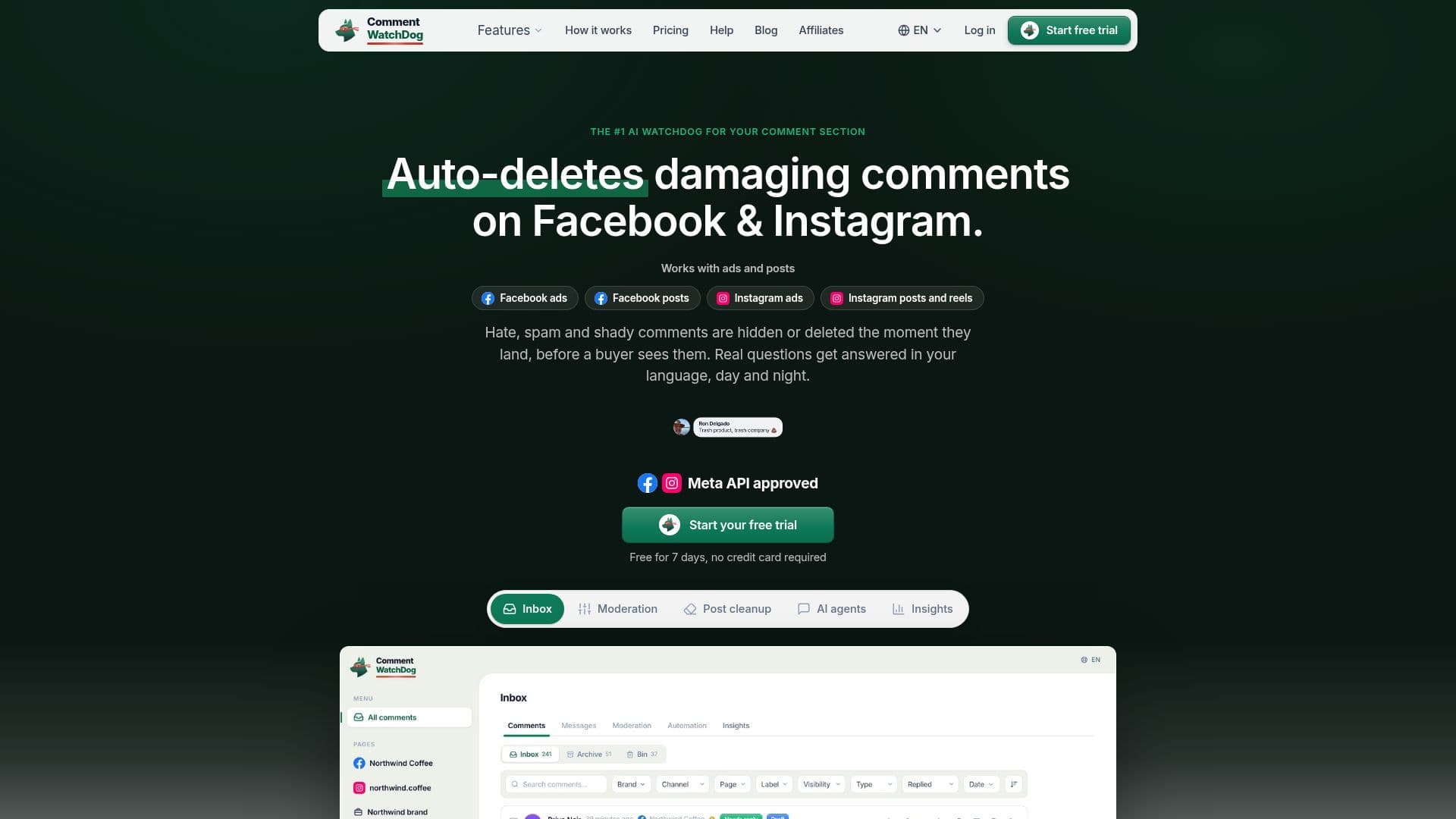 CommentWatchDog screenshot