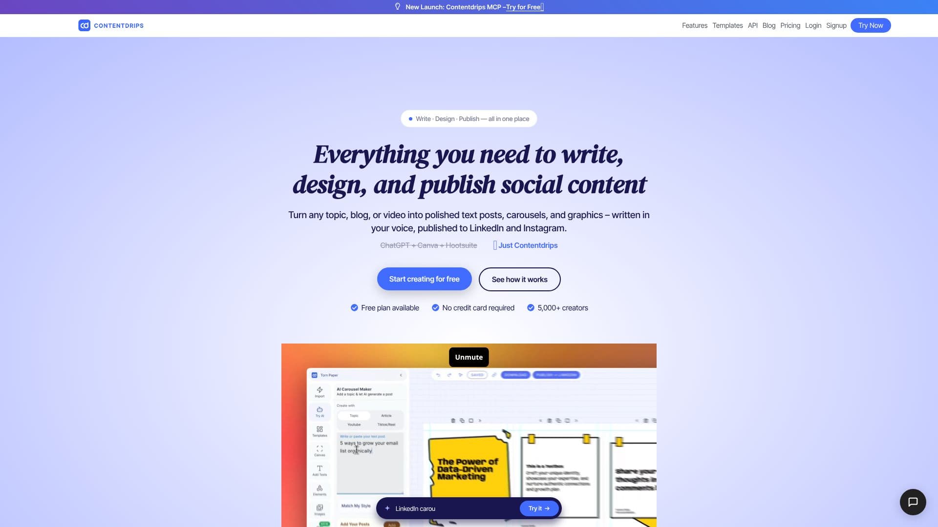 Contentdrips AI Social Content screenshot