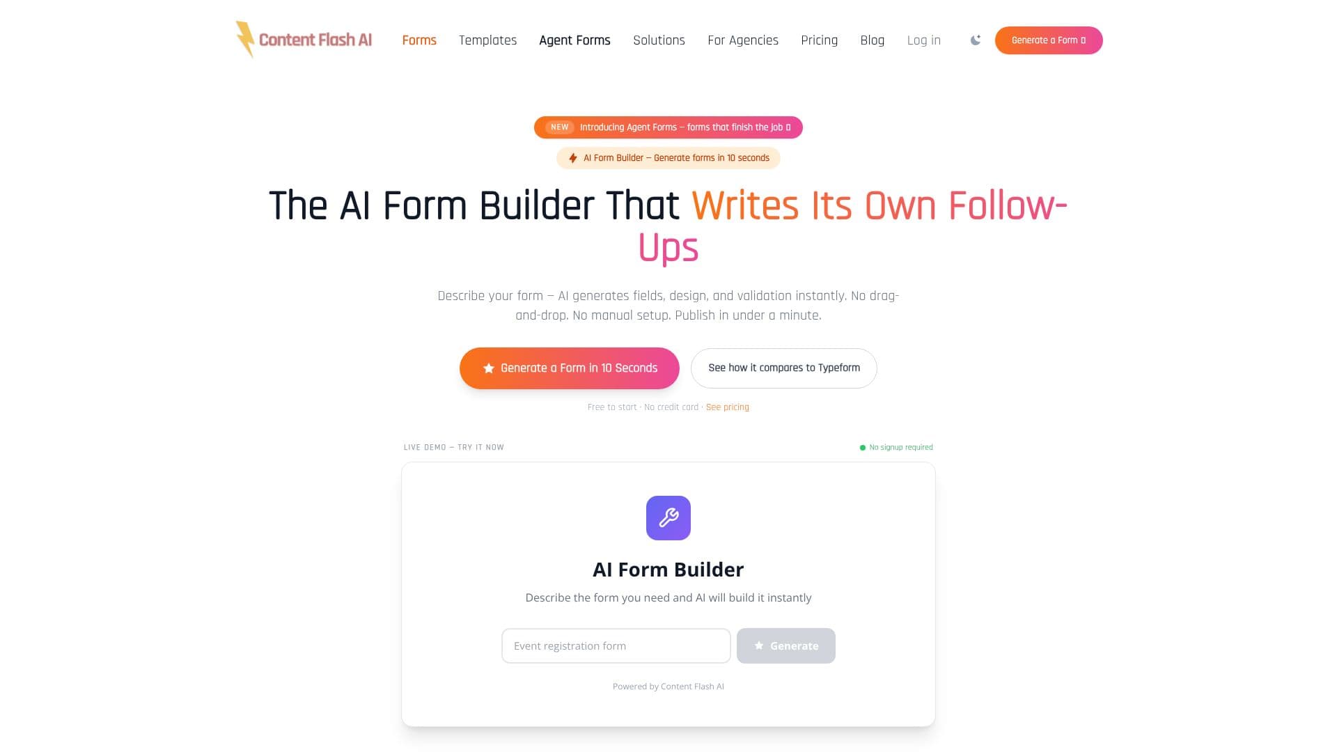 AI Form Builder screenshot