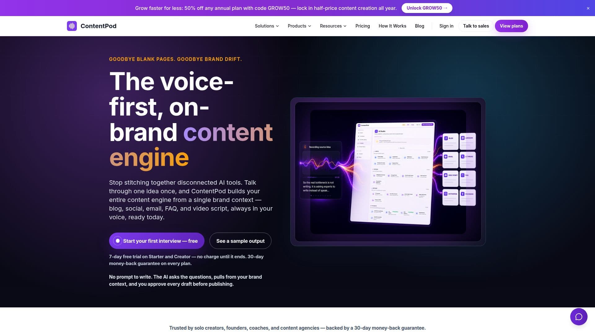 Tangkapan layar ContentPod