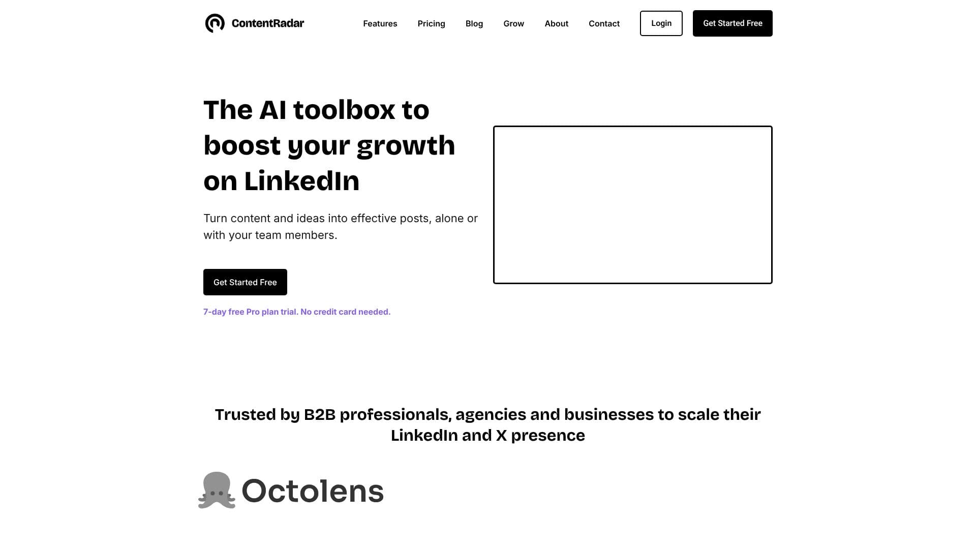 Screenshot von ContentRadar