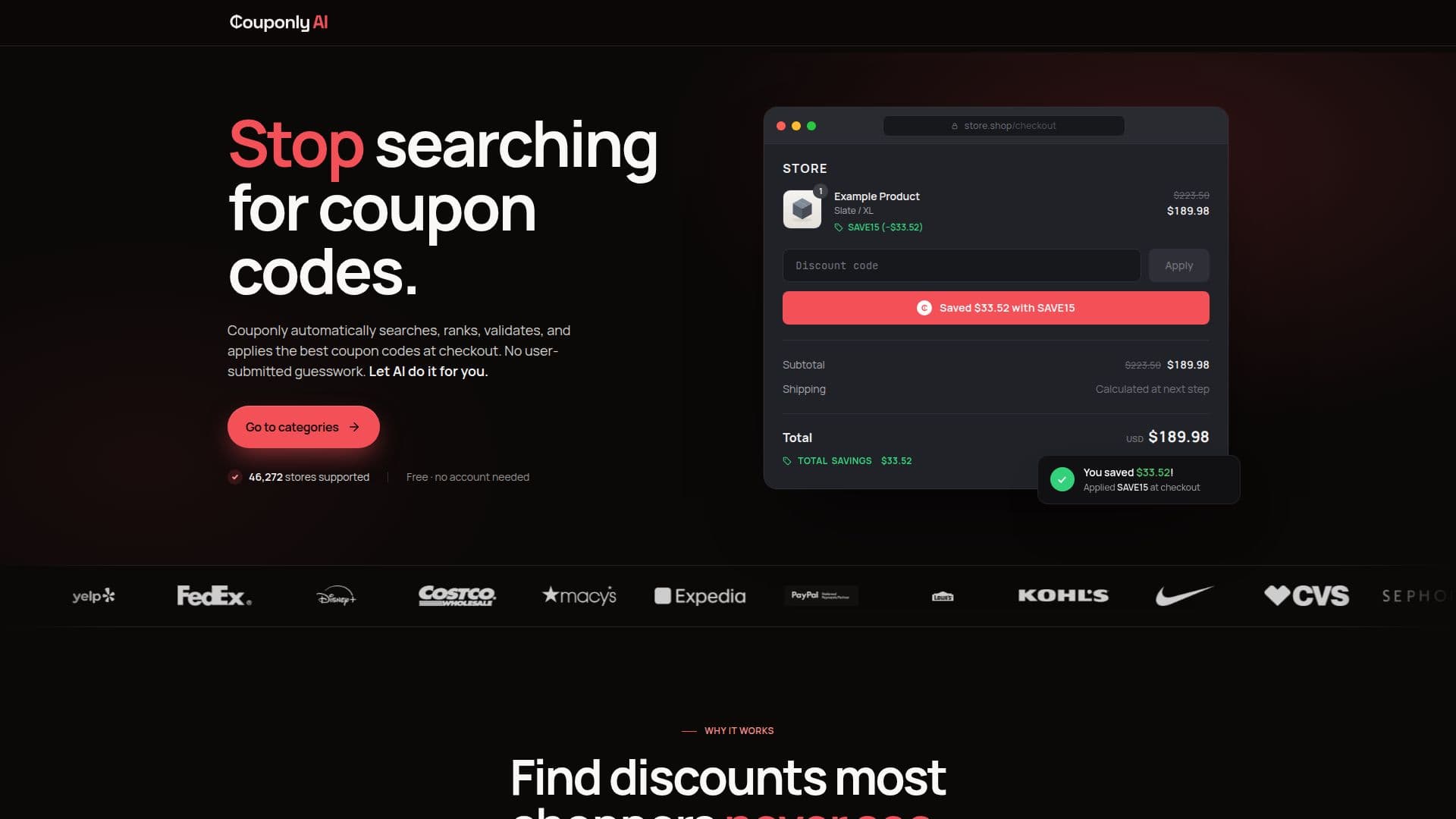 Screenshot von Couponly