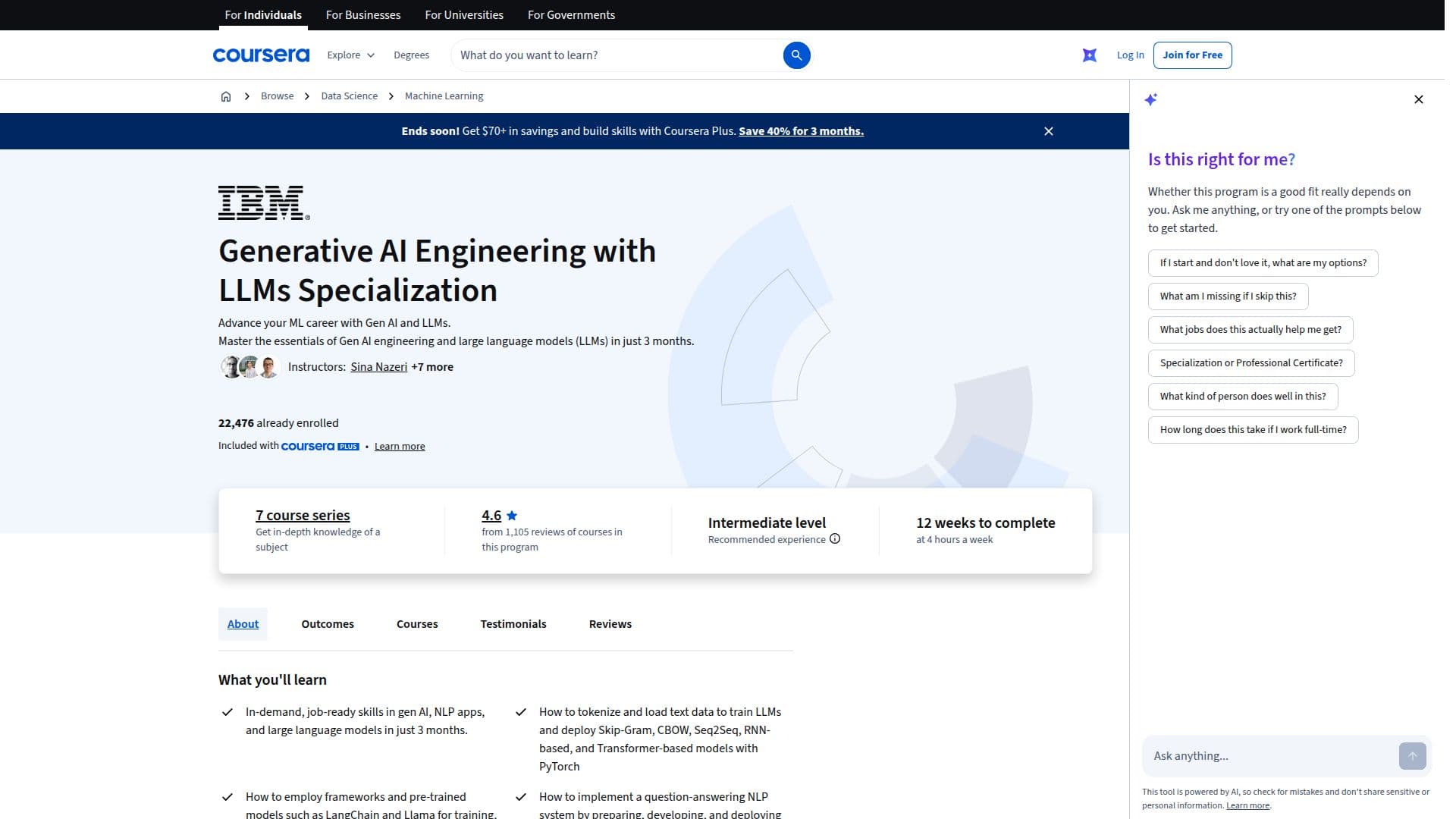 Generative AI Engineering with LLMs screenshot