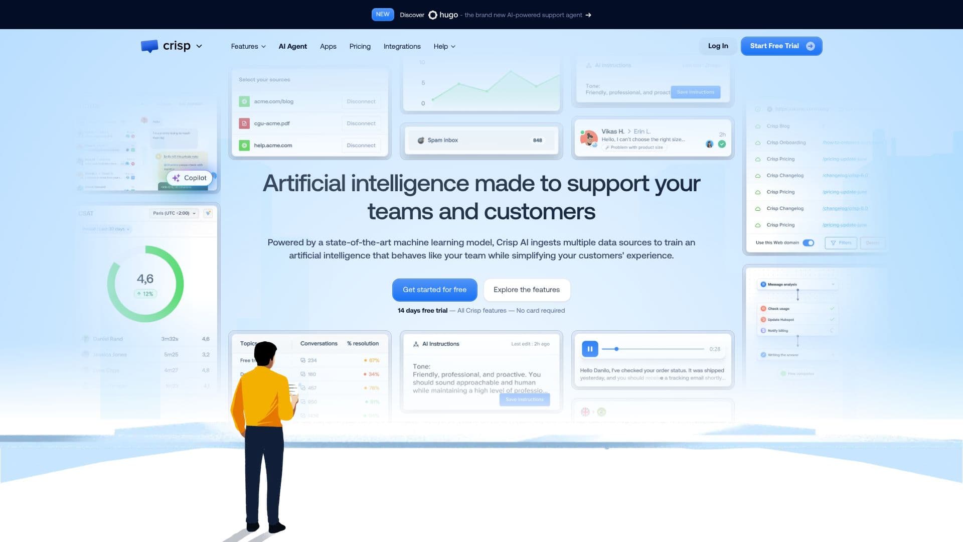 Captura de pantalla de Crisp AI para Atención al Cliente