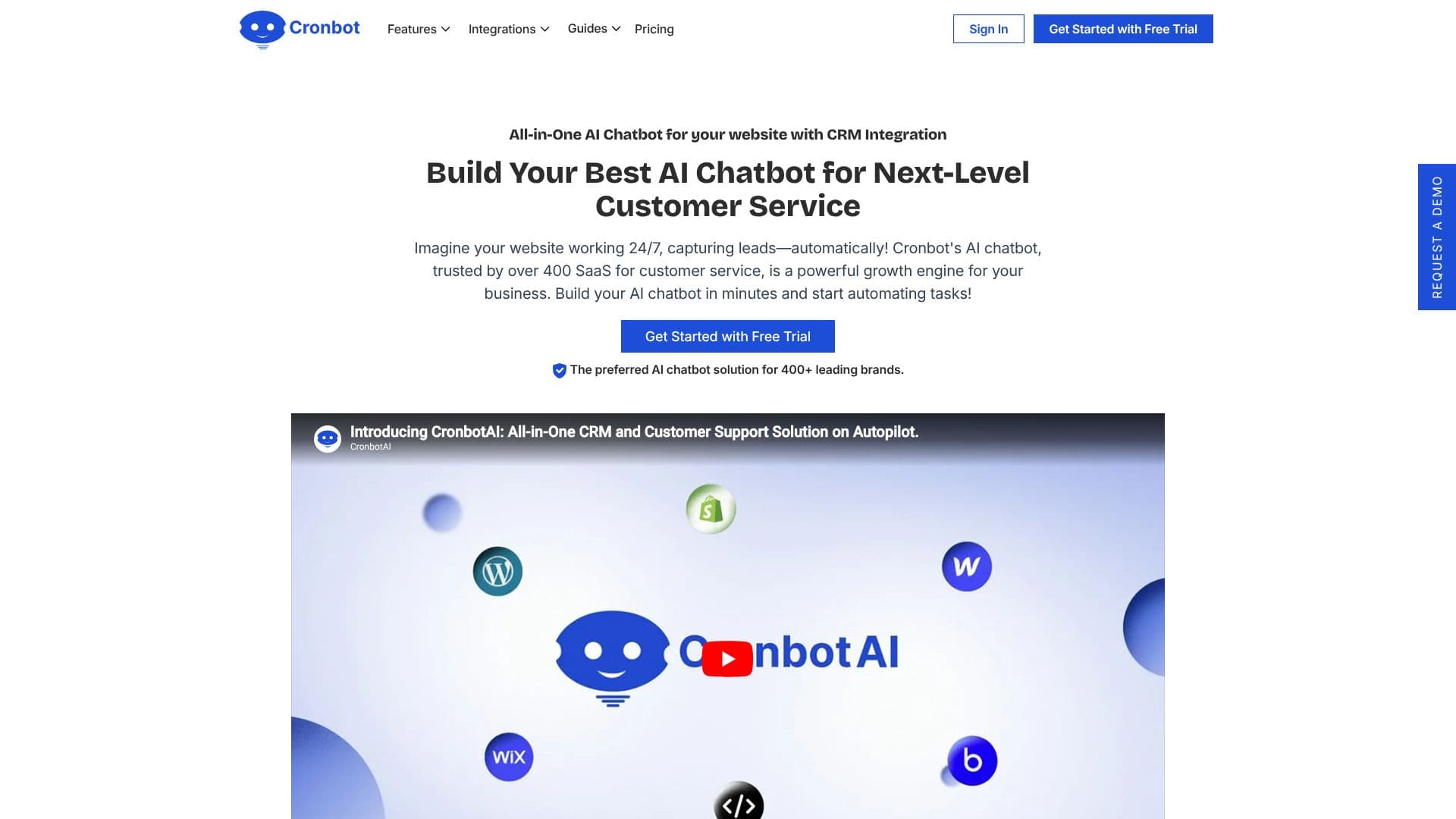 Screenshot von Cronbot AI Chatbot
