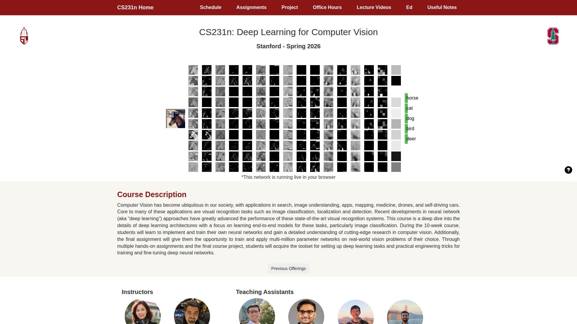 Tangkapan layar Stanford University CS231n: Pembelajaran Mendalam untuk Penglihatan Komputer