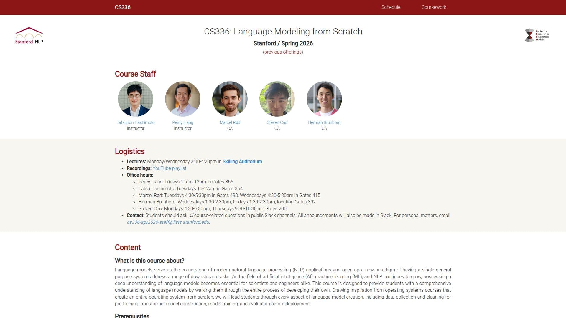 CS336: Language Modeling from Scratch screenshot