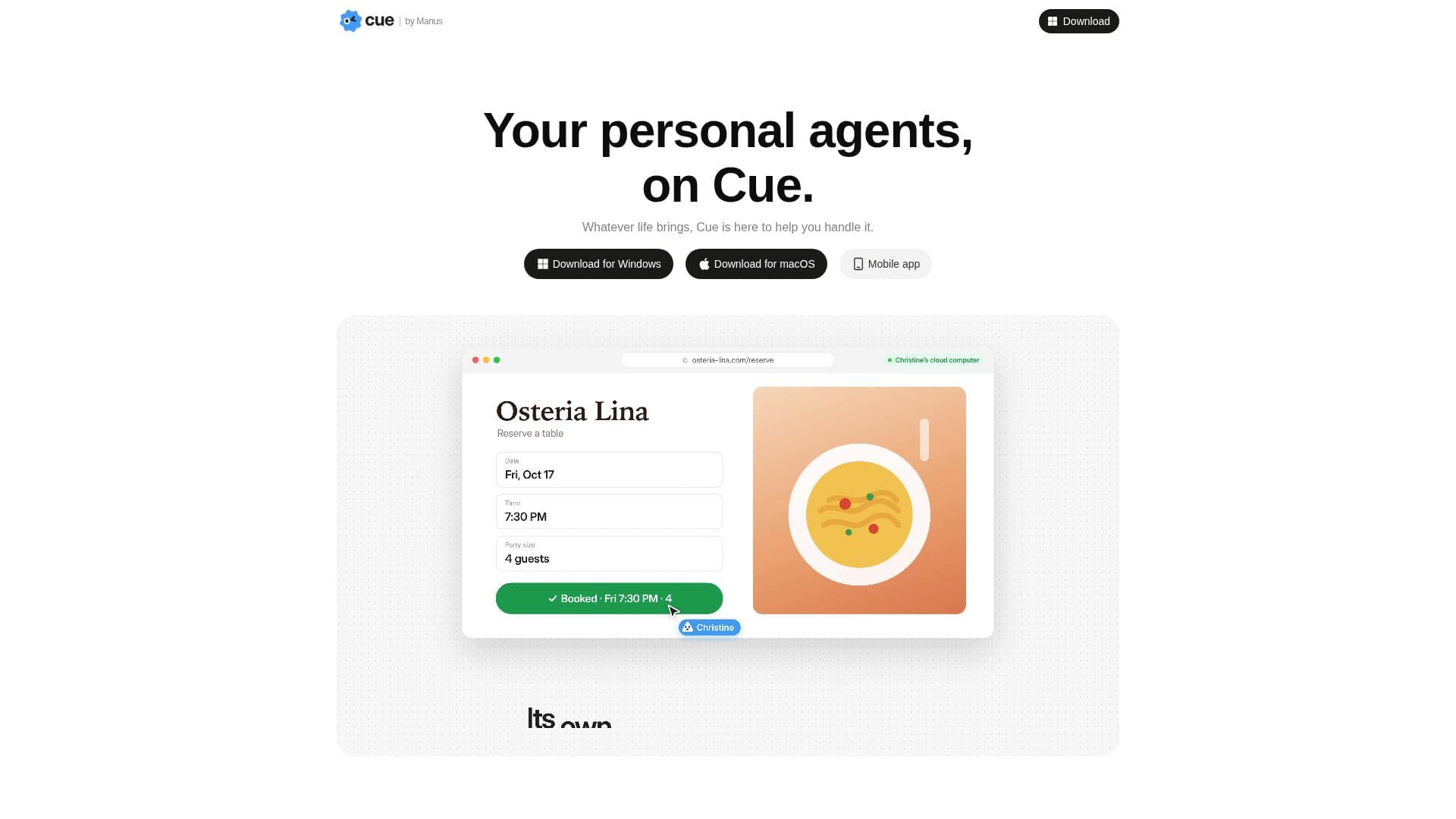 لقطة شاشة لـ Cue