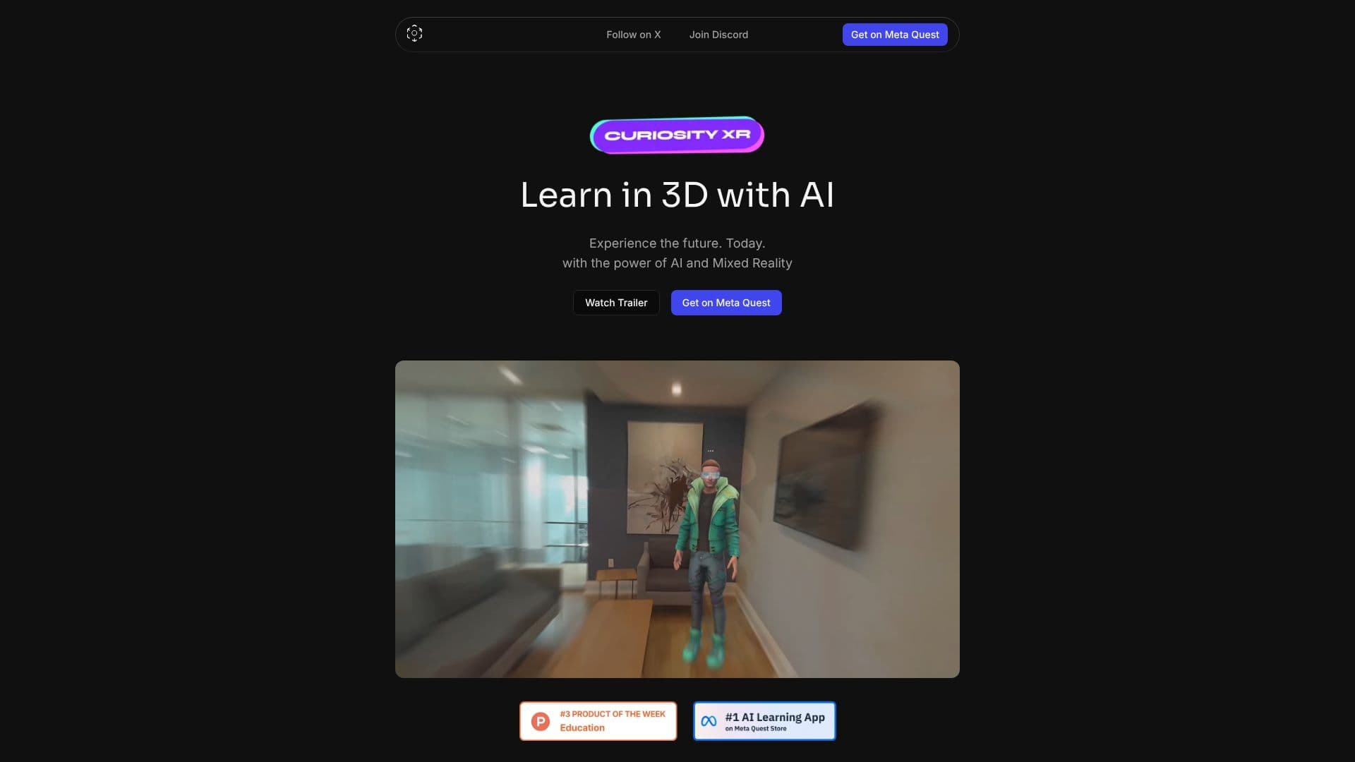 Screenshot von CuriosityXR