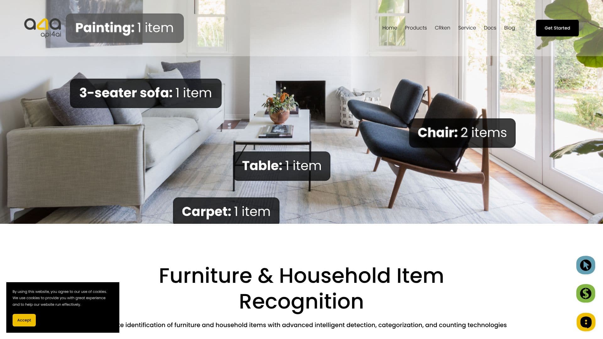 Tangkapan layar API Pengenalan Furnitur & Barang Rumah Tangga