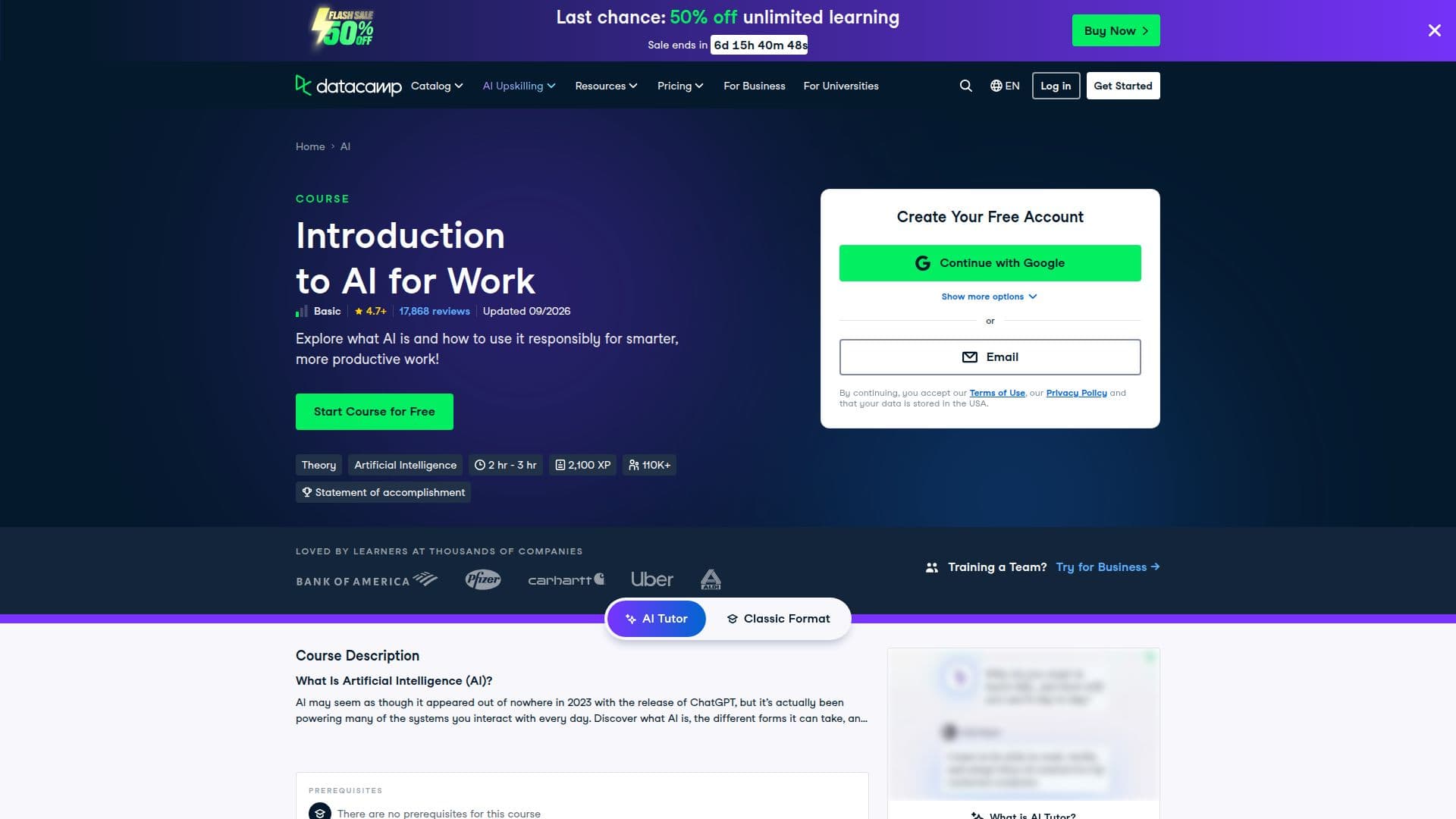Introduction to AI for Work screenshot