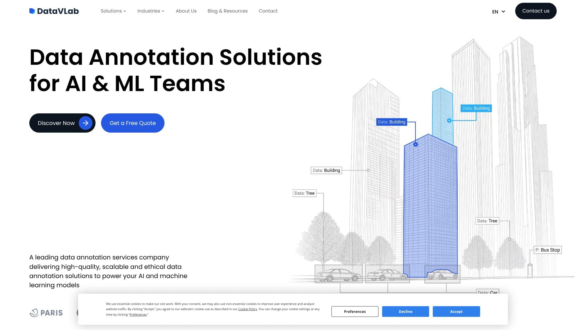 Screenshot von DataVLab Datenannotation