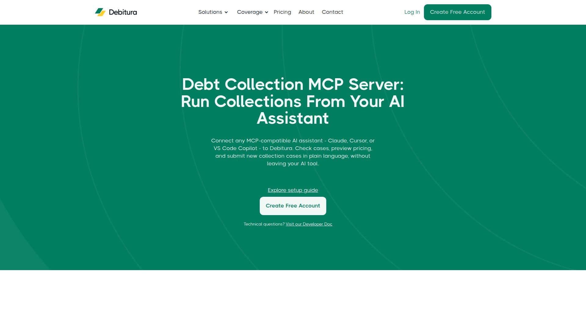 Скриншот Debitura MCP Server