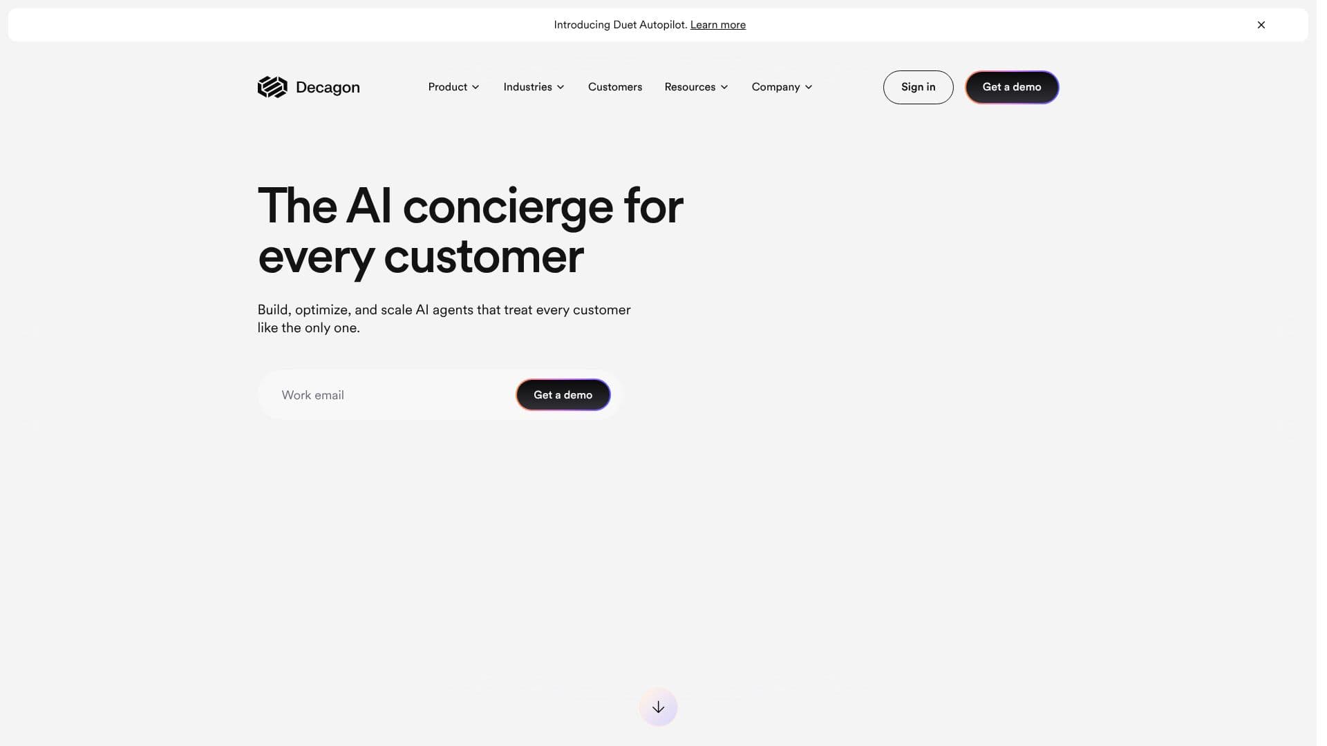 Capture d’écran de Decagon AI Concierge