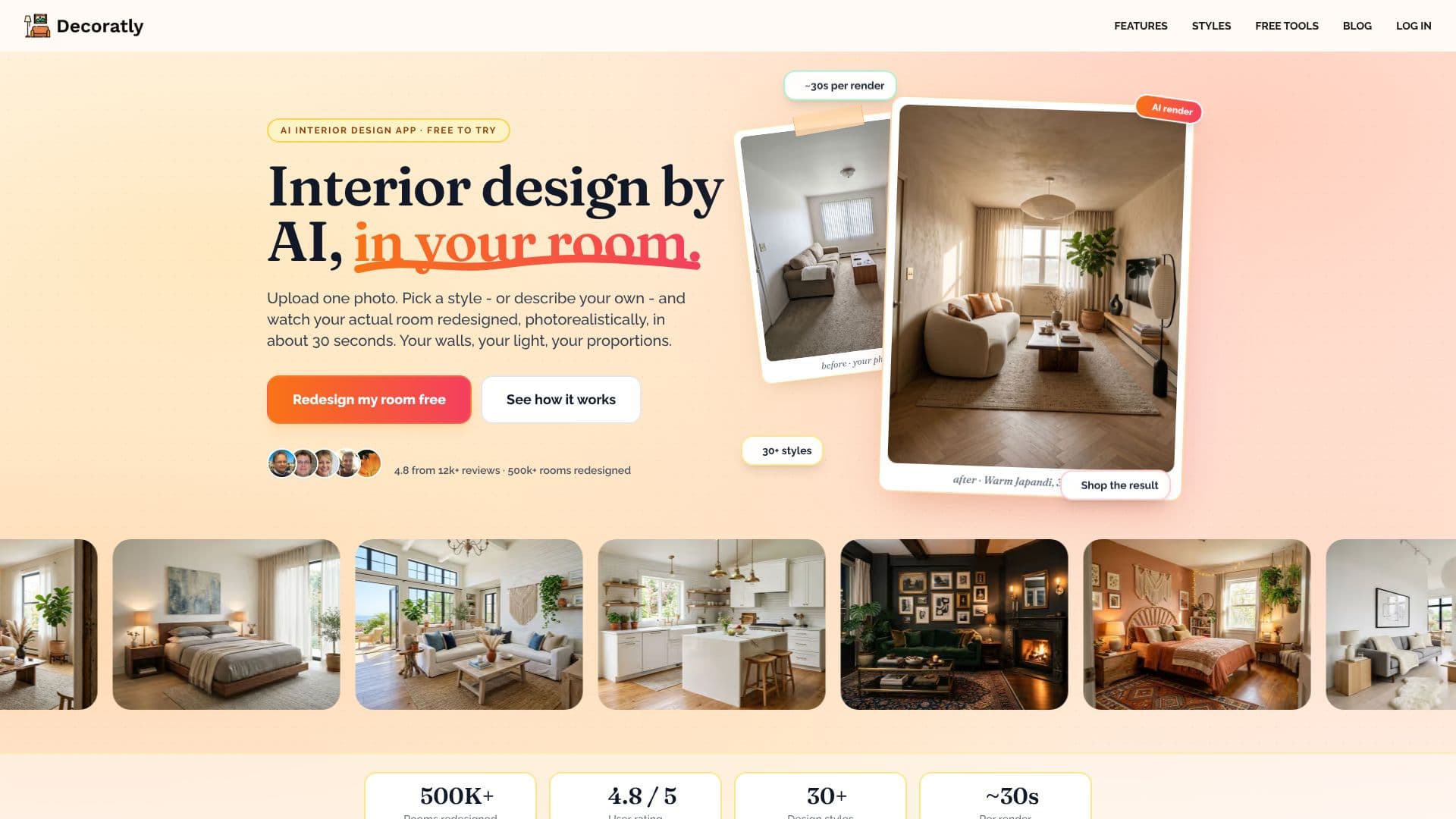 Capture d’écran de Decoratly AI Interior Design