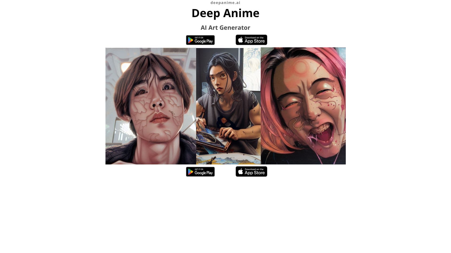 Captura de tela do Gerador de Arte AI Deep Anime
