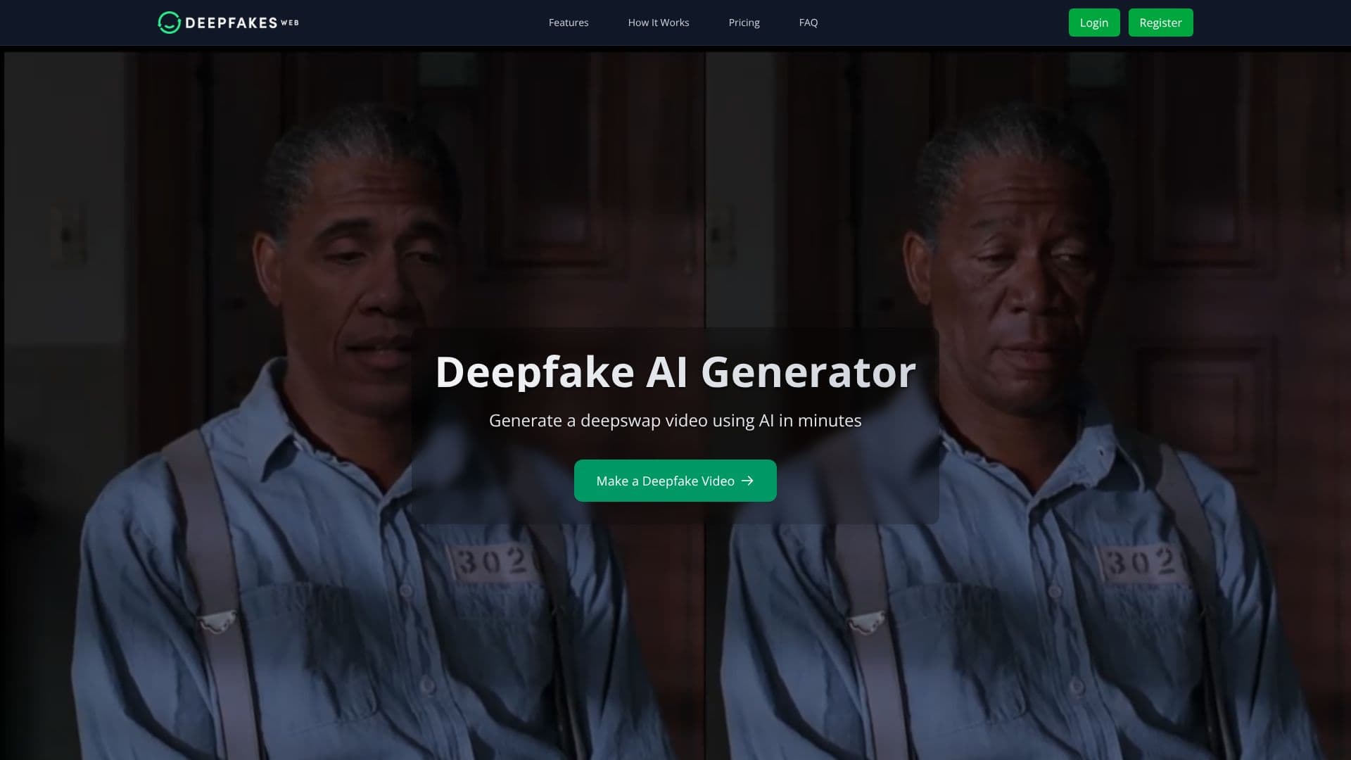 Capture d’écran de Deepfakes Web
