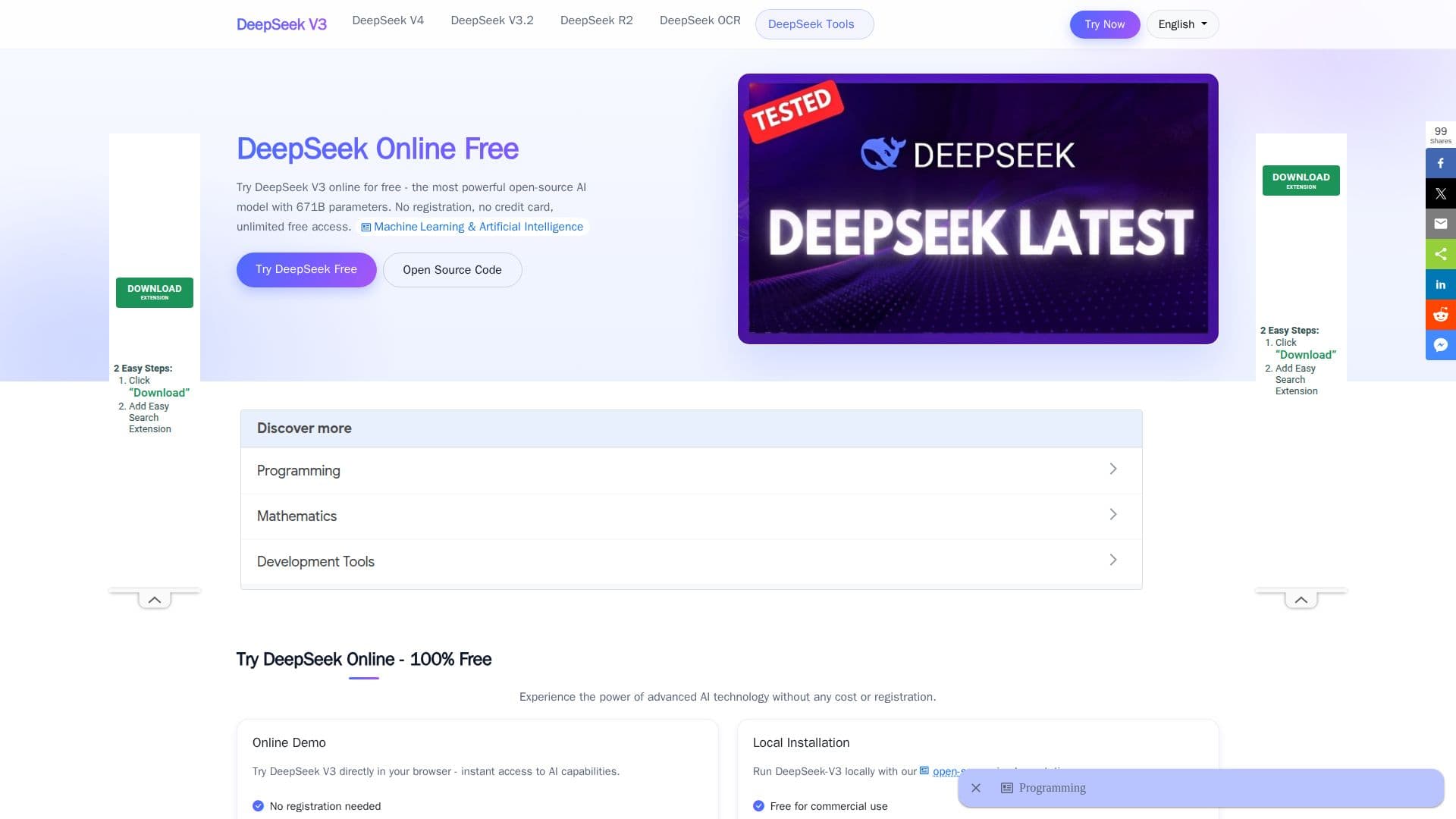 Screenshot von DeepSeek Online