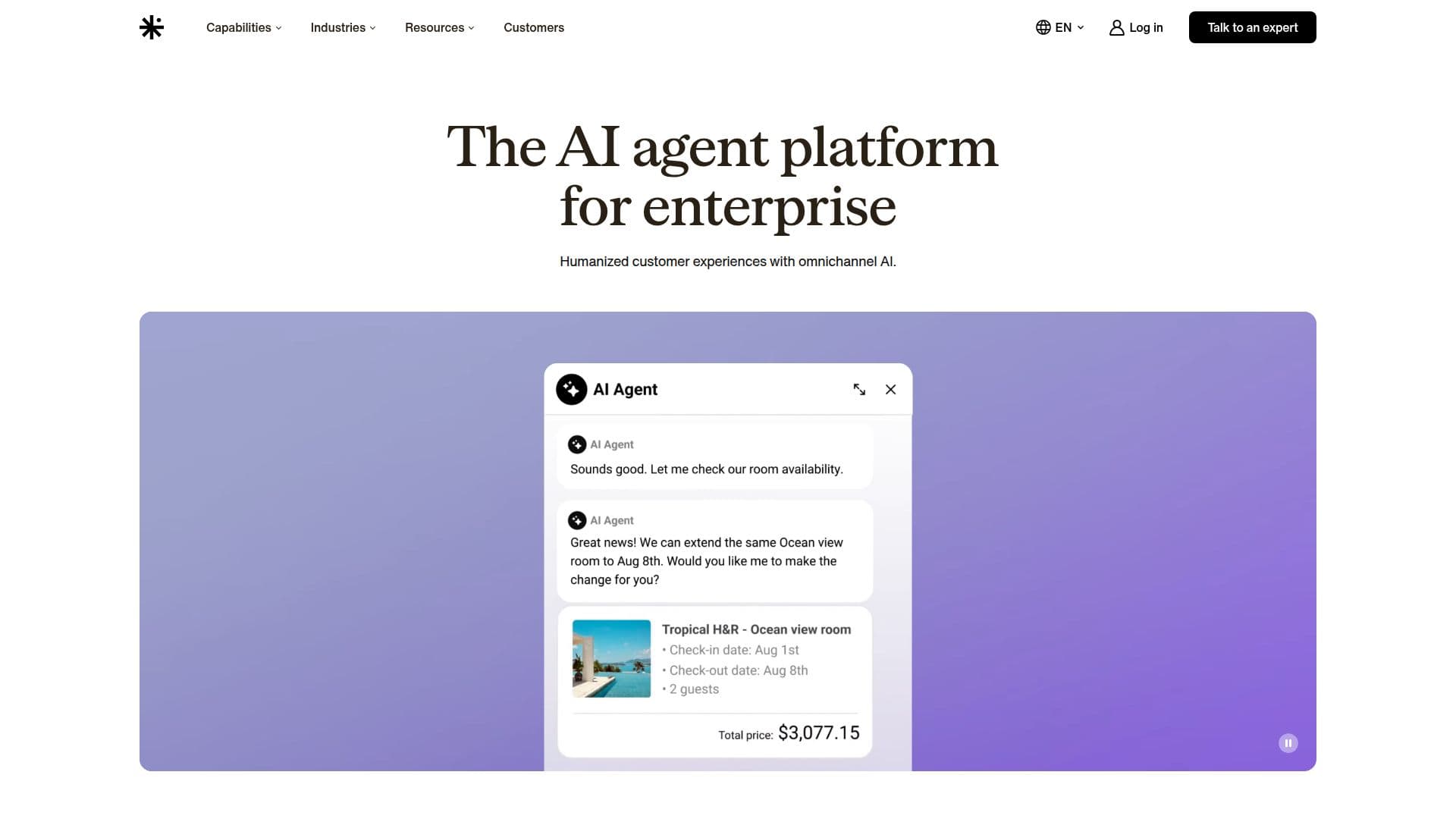 Plataforma de Agente AI Sendbird screenshot