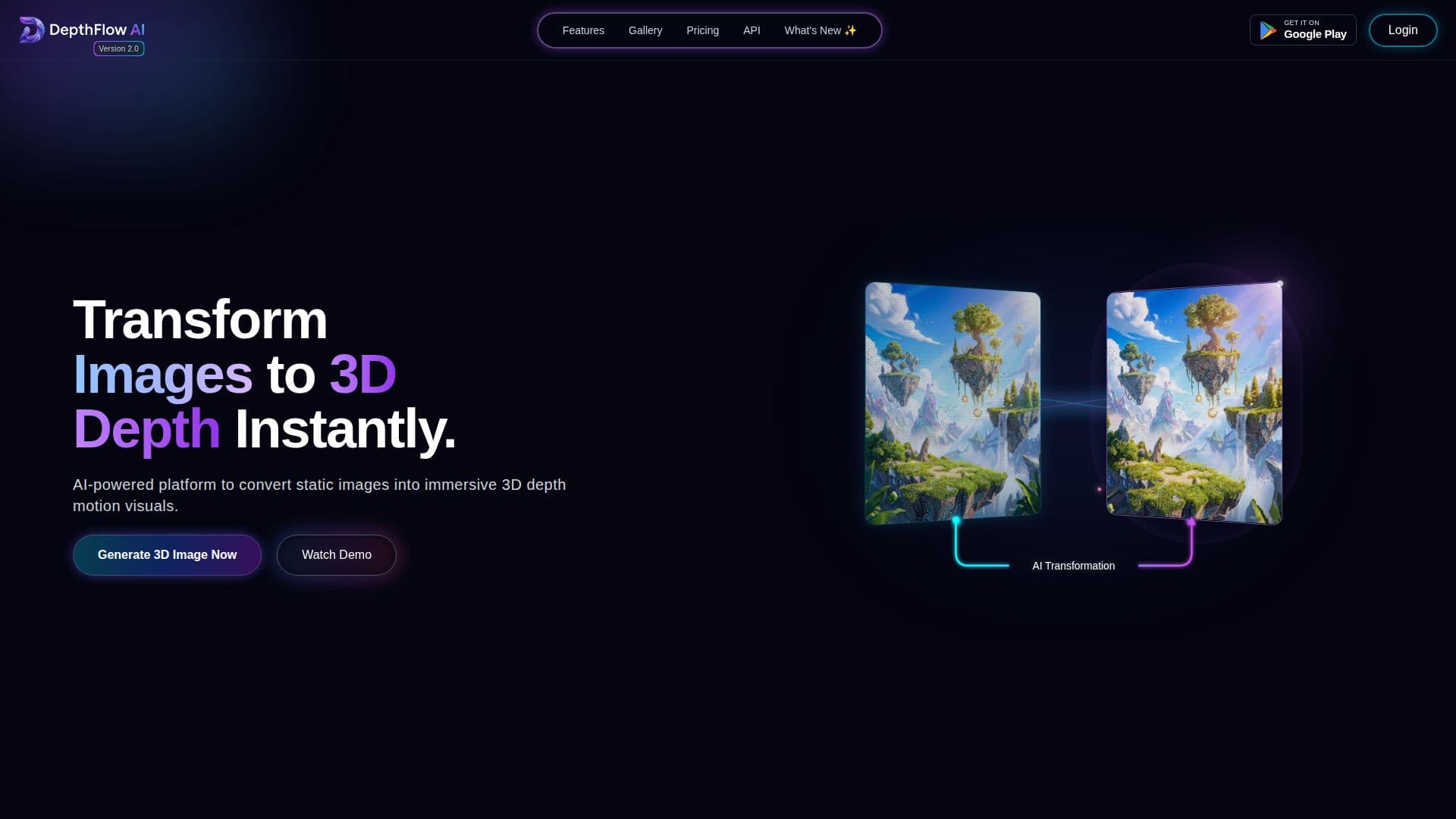 Screenshot von DepthFlow AI