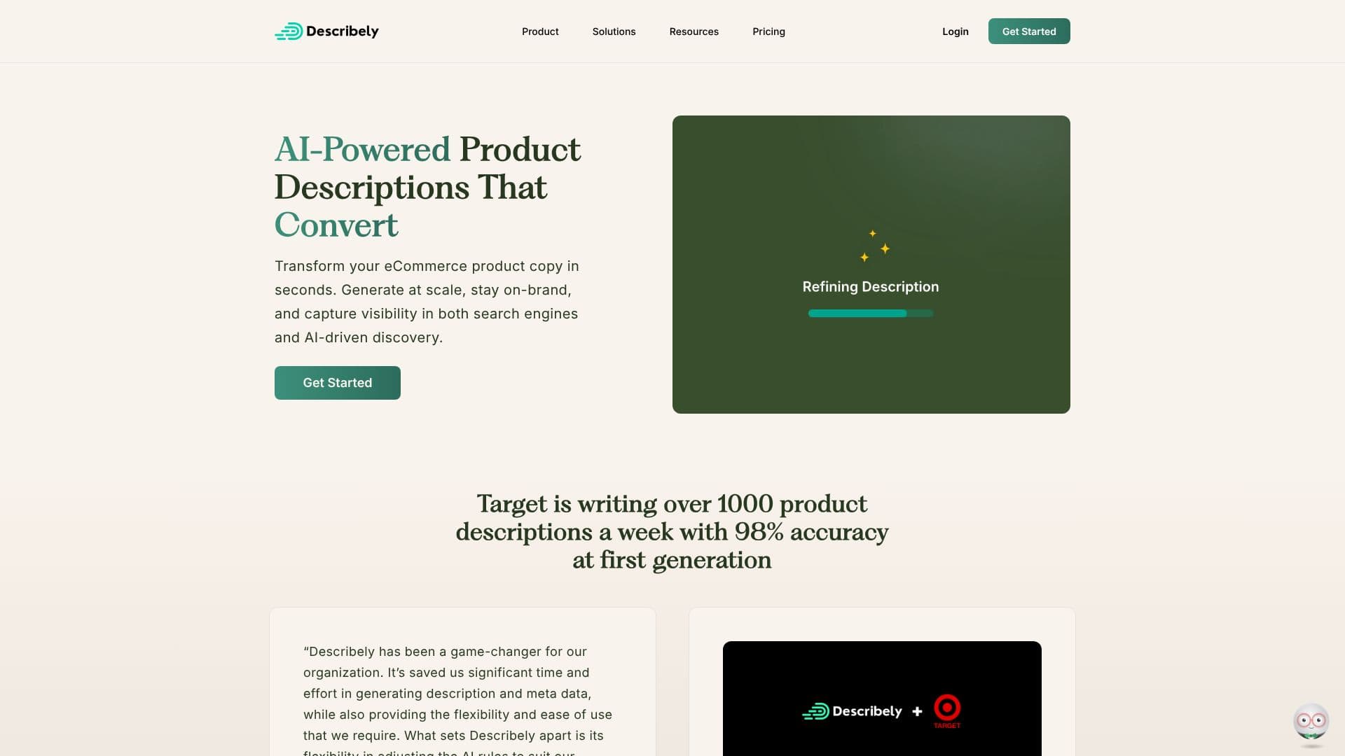 Describely Product Content Generation screenshot