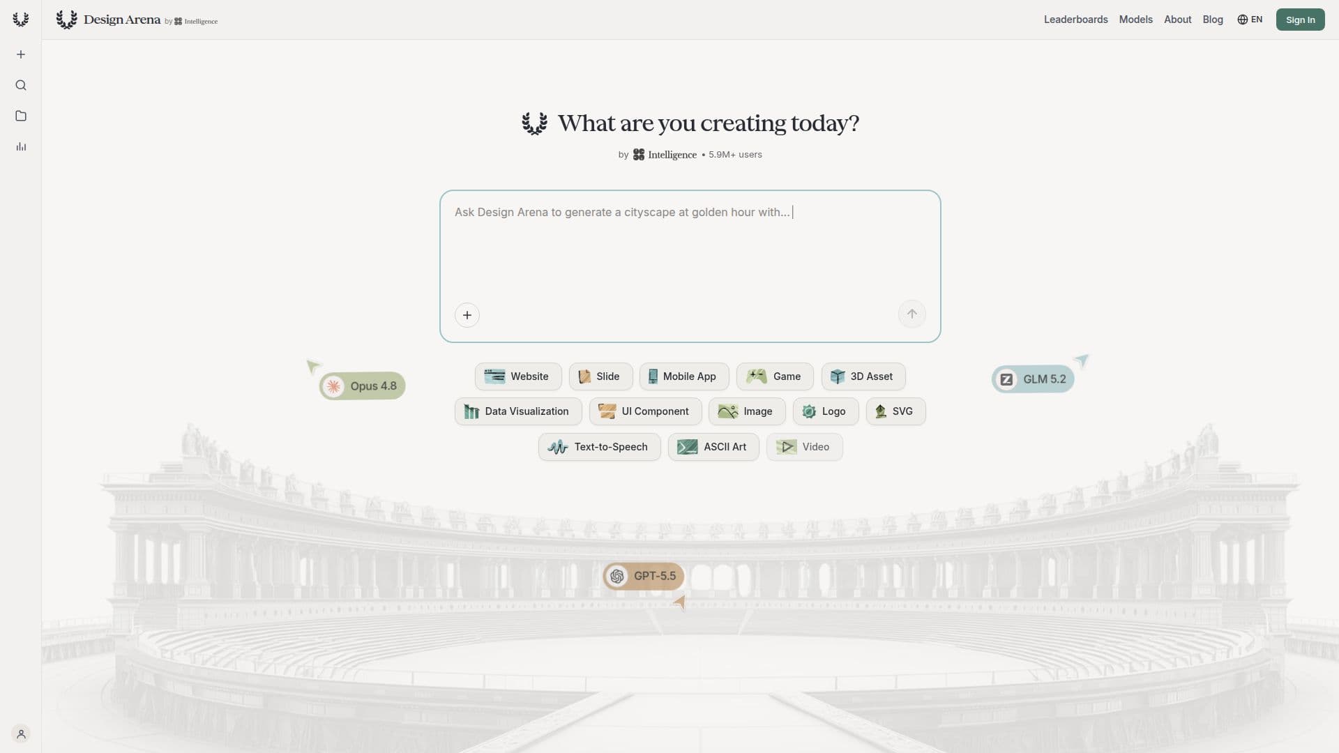 Design Arena screenshot