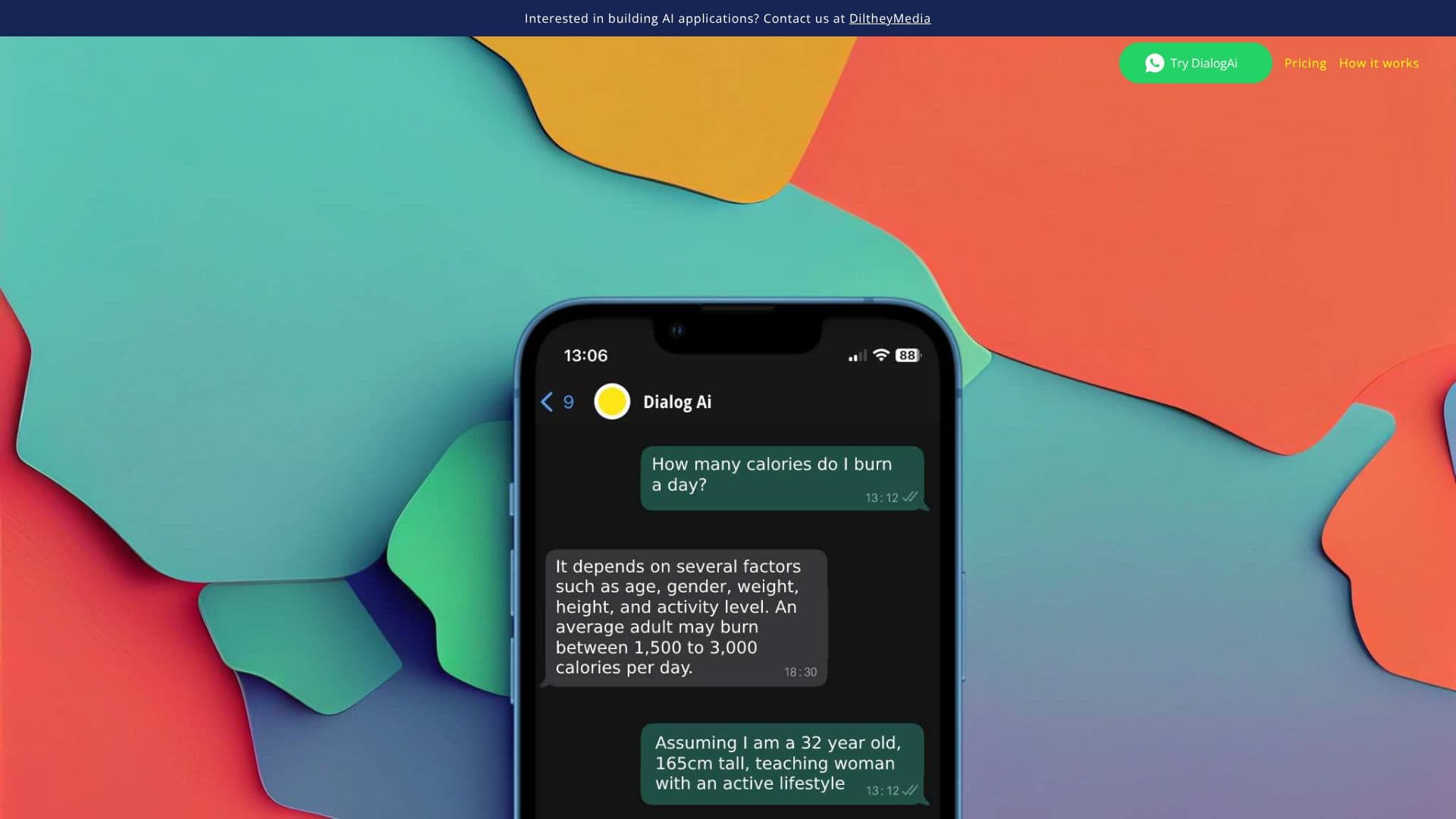 Captura de tela do DialogAi WhatsApp Chatbot