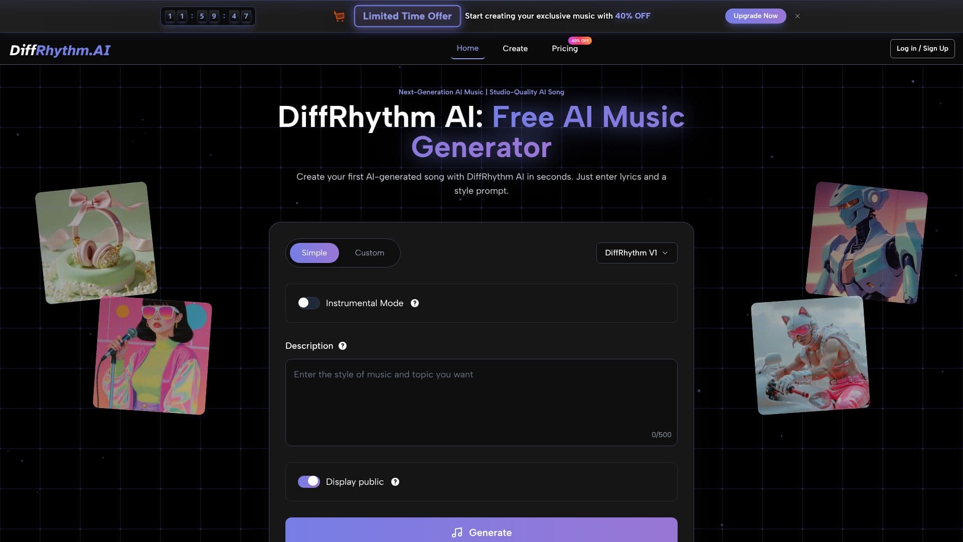 DiffRhythm AI 音乐生成器 截图
