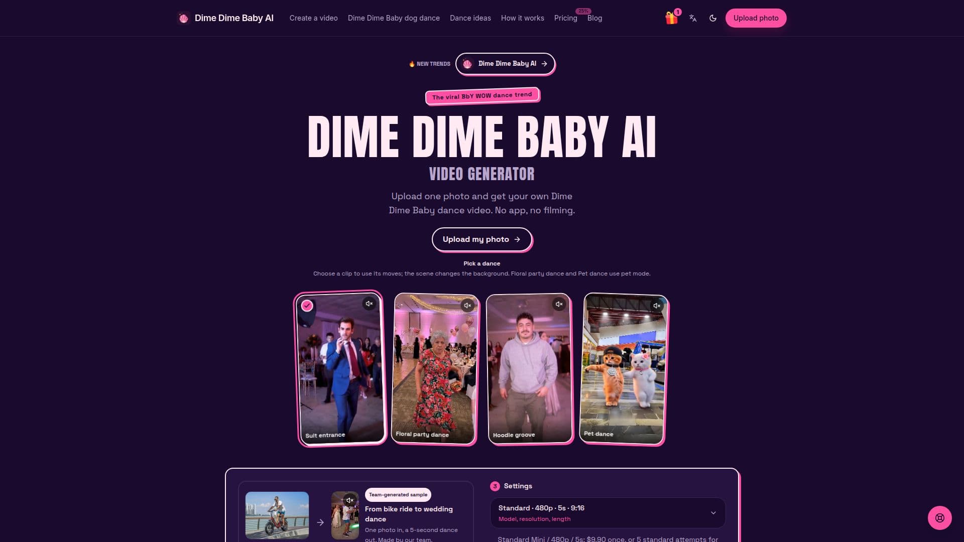 Screenshot von Dime Dime Baby AI