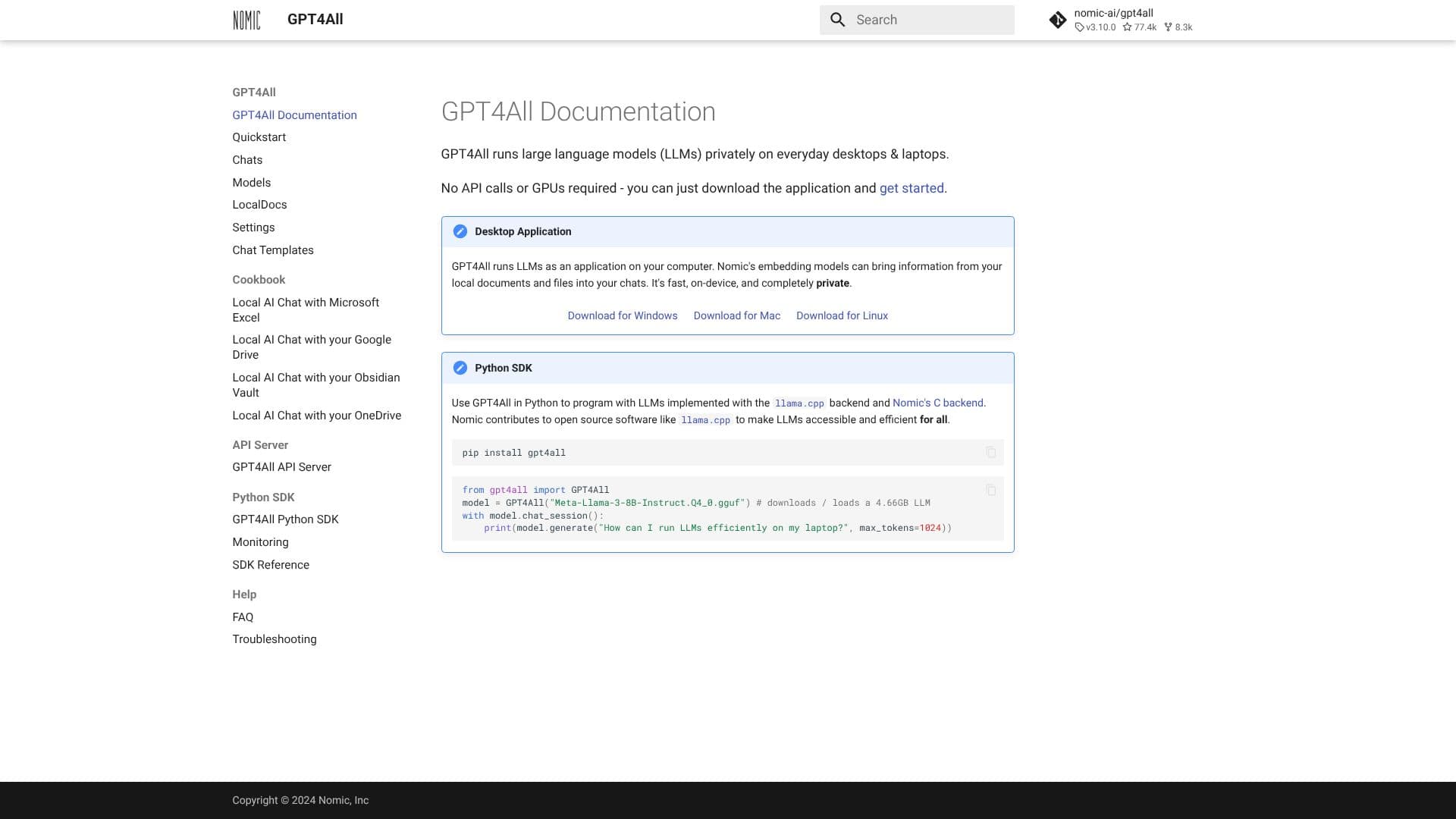 GPT4All screenshot
