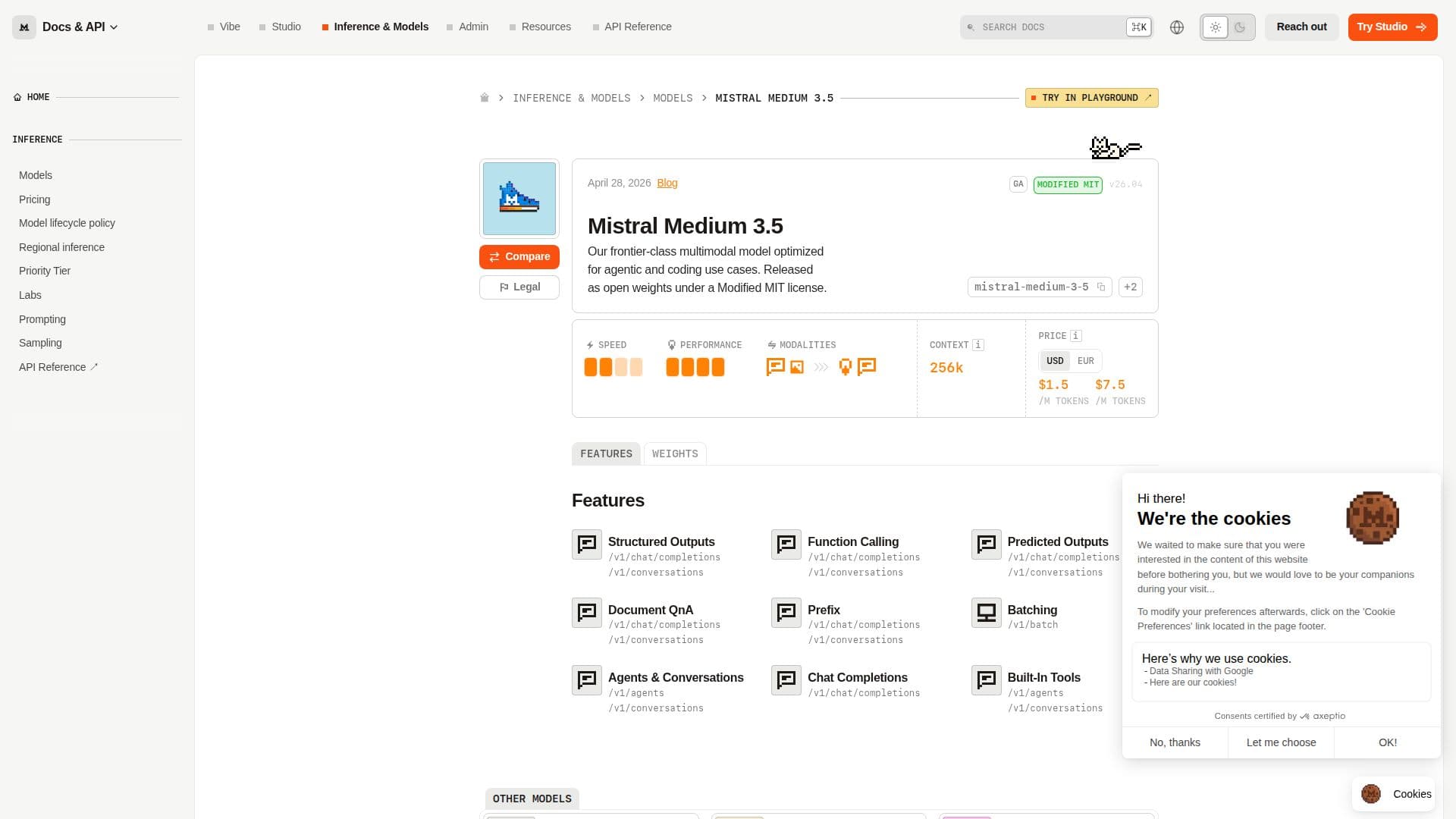 Mistral Medium 3.5 screenshot