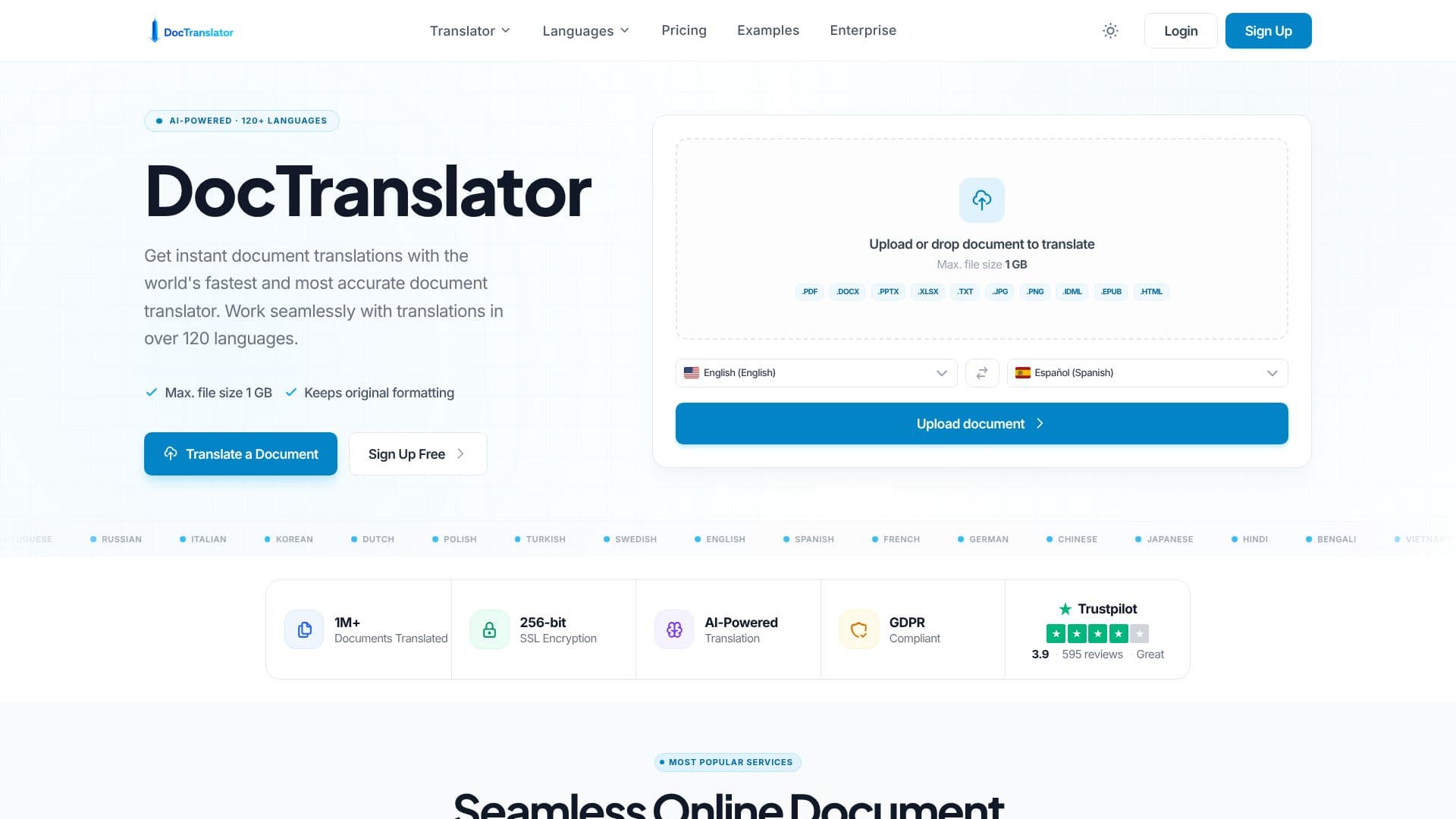 DocTranslator screenshot