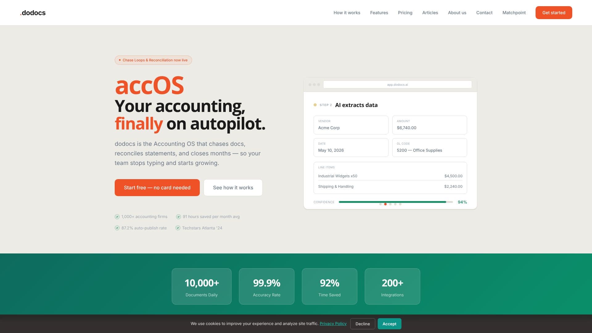 Screenshot von dodocs.ai