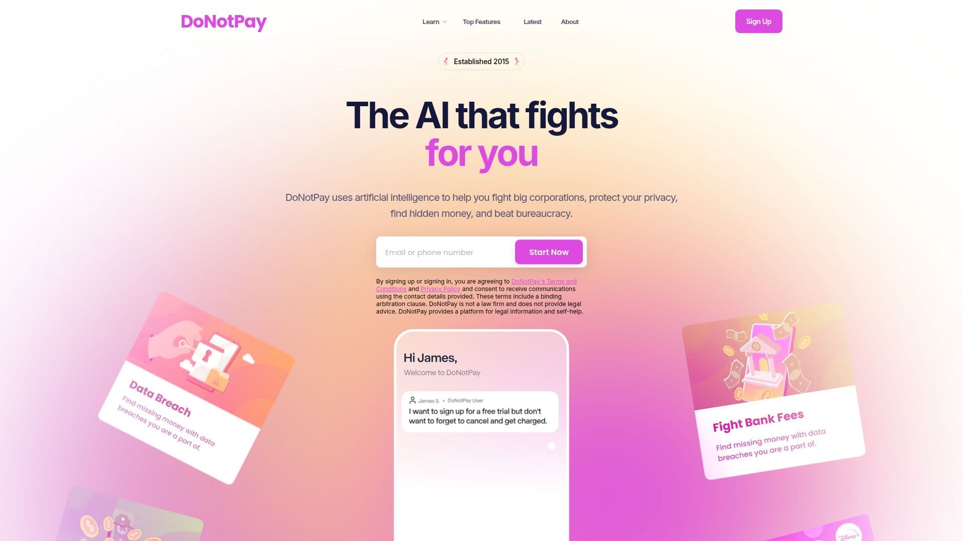 DoNotPay 스크린샷