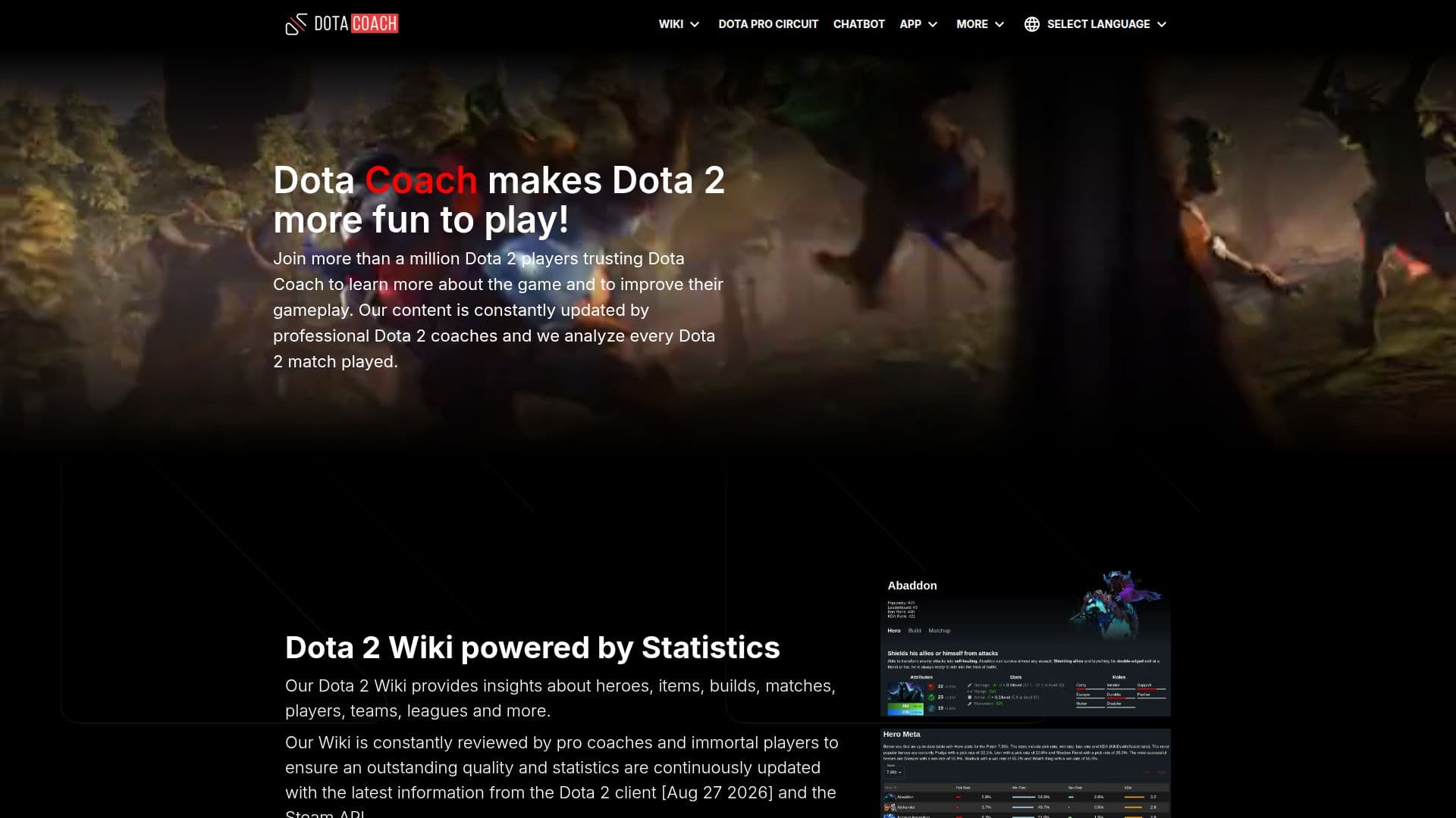 Captura de pantalla de Dota Coach