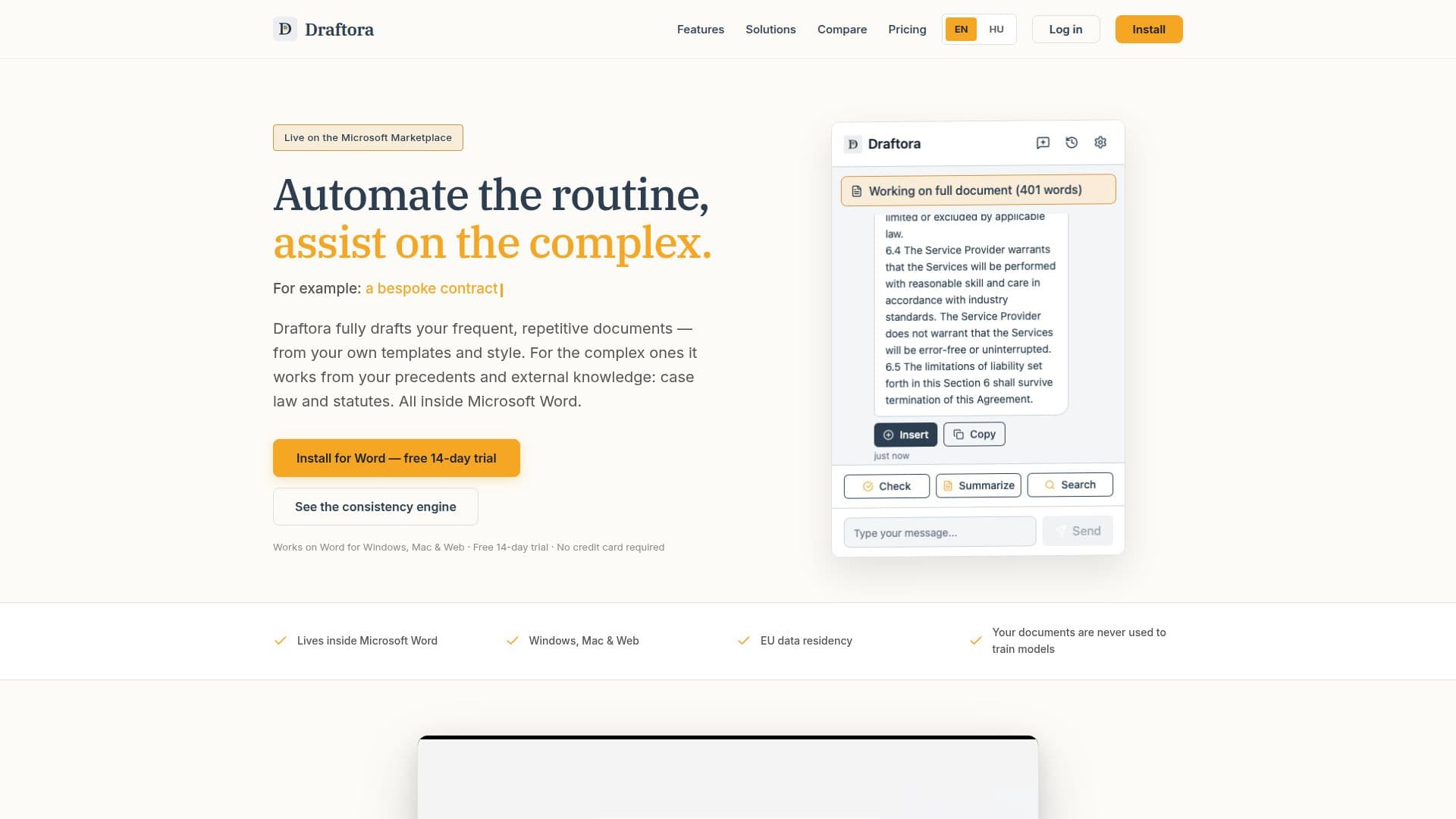 Draftora screenshot