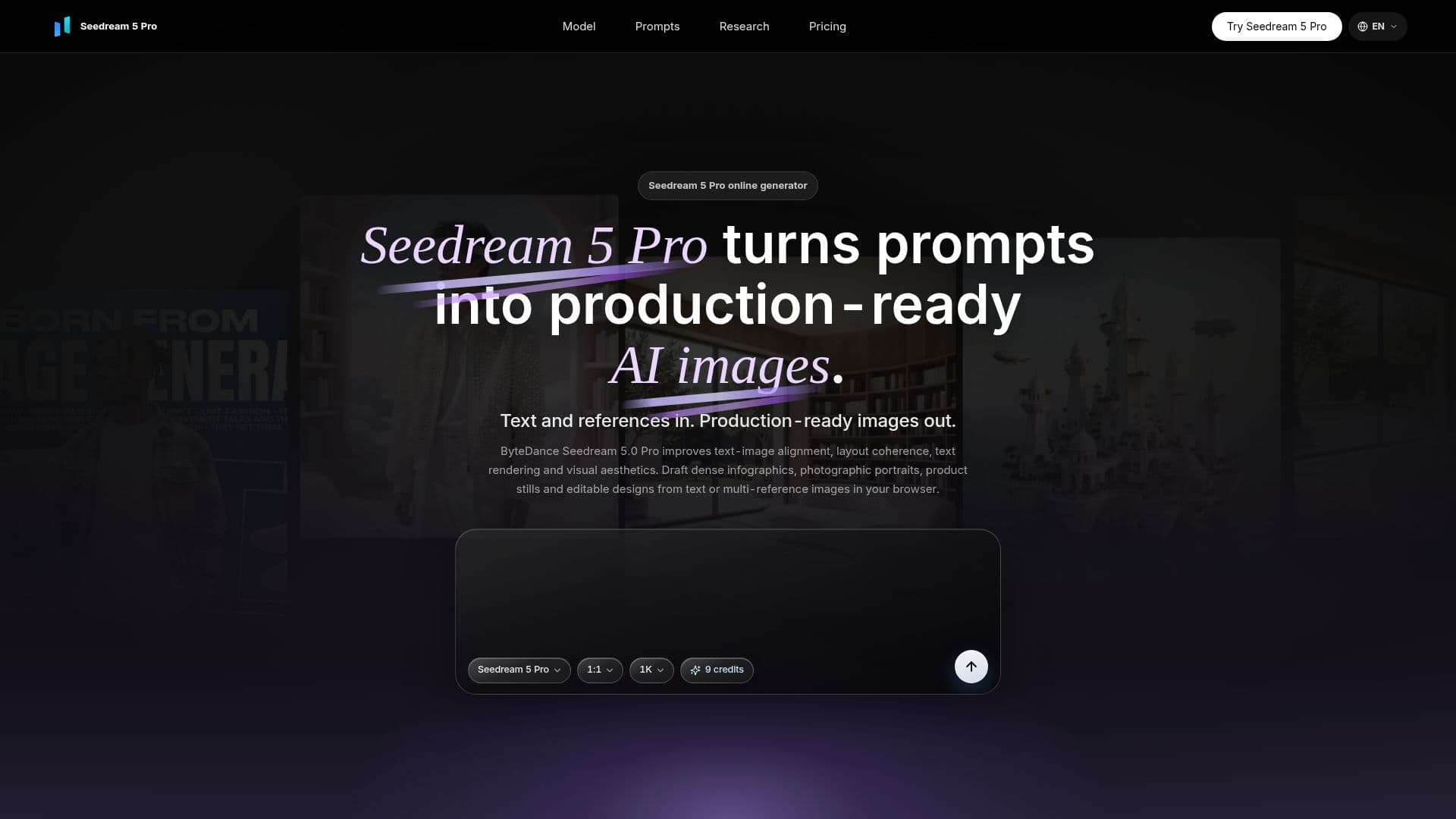 Screenshot von Seedream 5 Pro