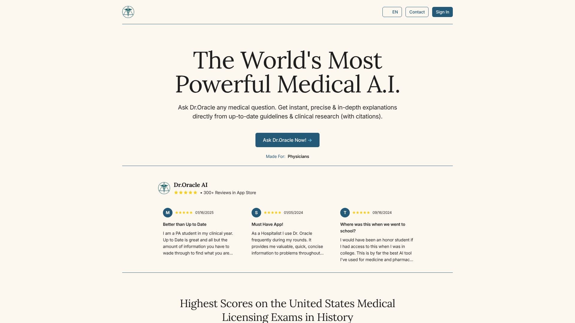 Capture d’écran de Dr.Oracle Medical AI