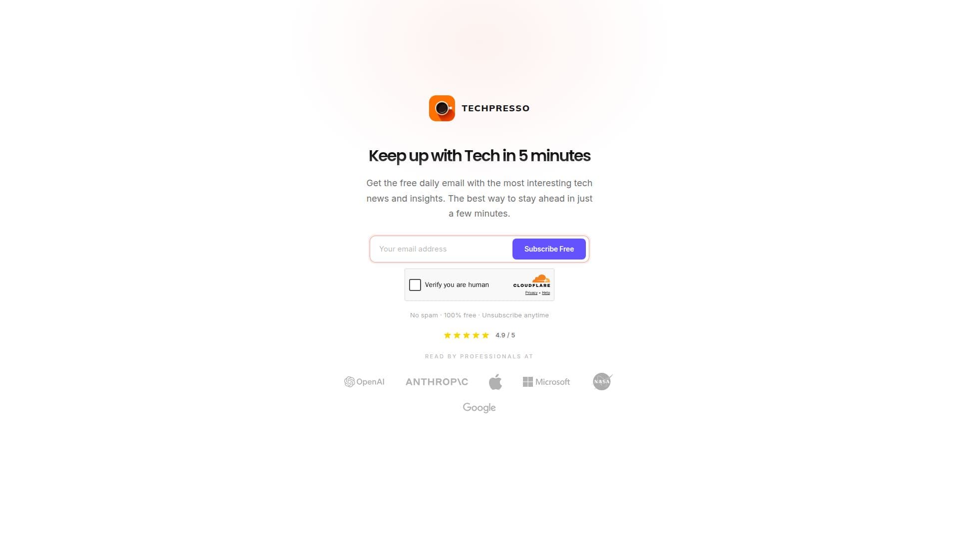 Tangkapan layar Buletin Techpresso