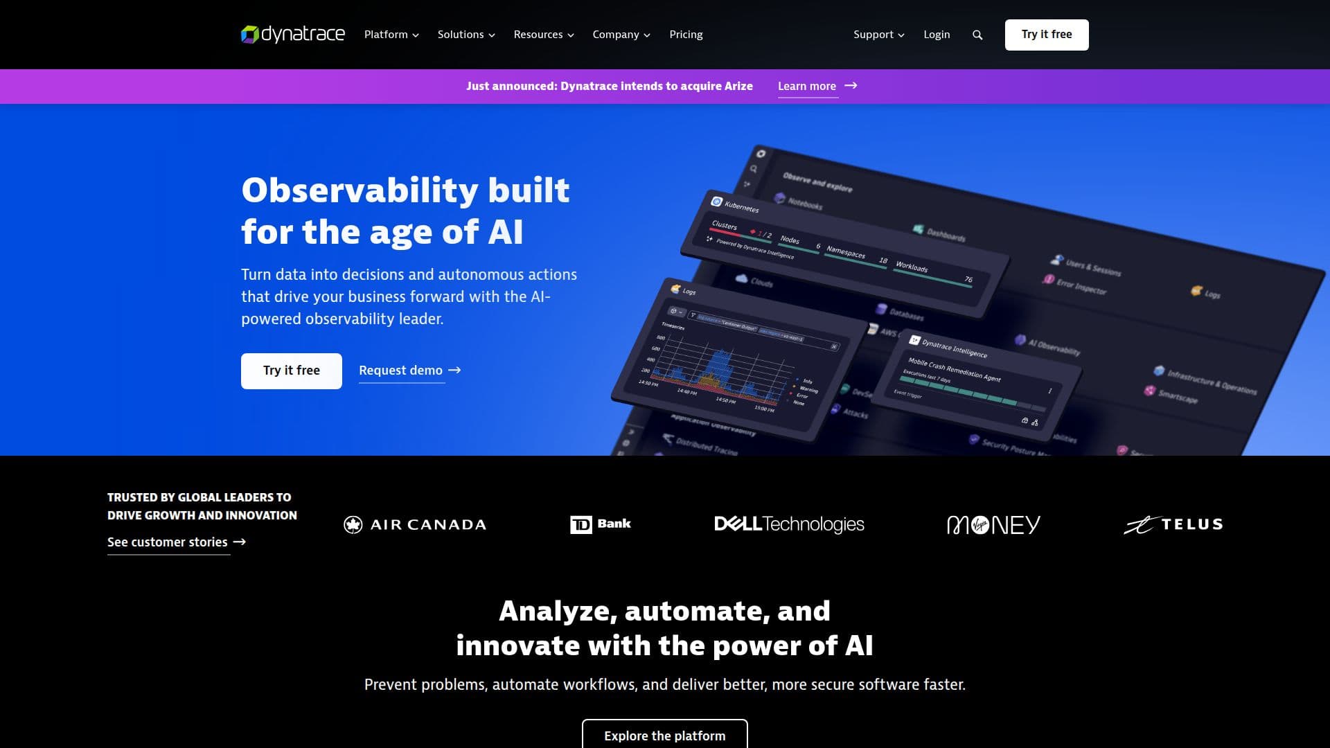 لقطة شاشة لـ Dynatrace