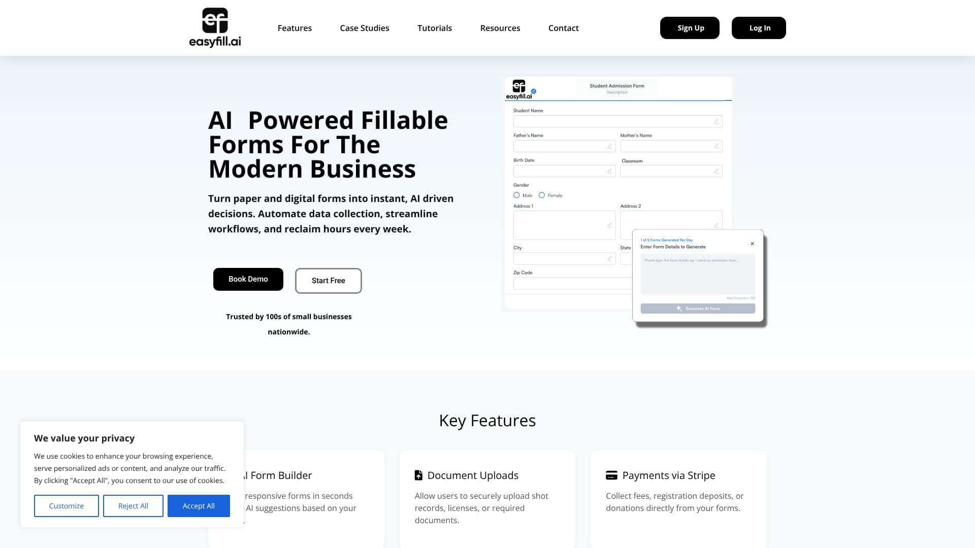 AI Fillable Forms 스크린샷
