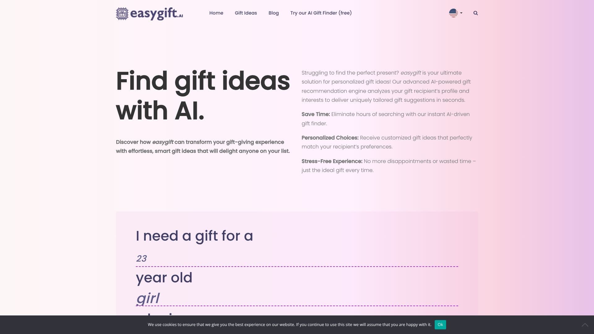 Captura de pantalla de easygift.ai