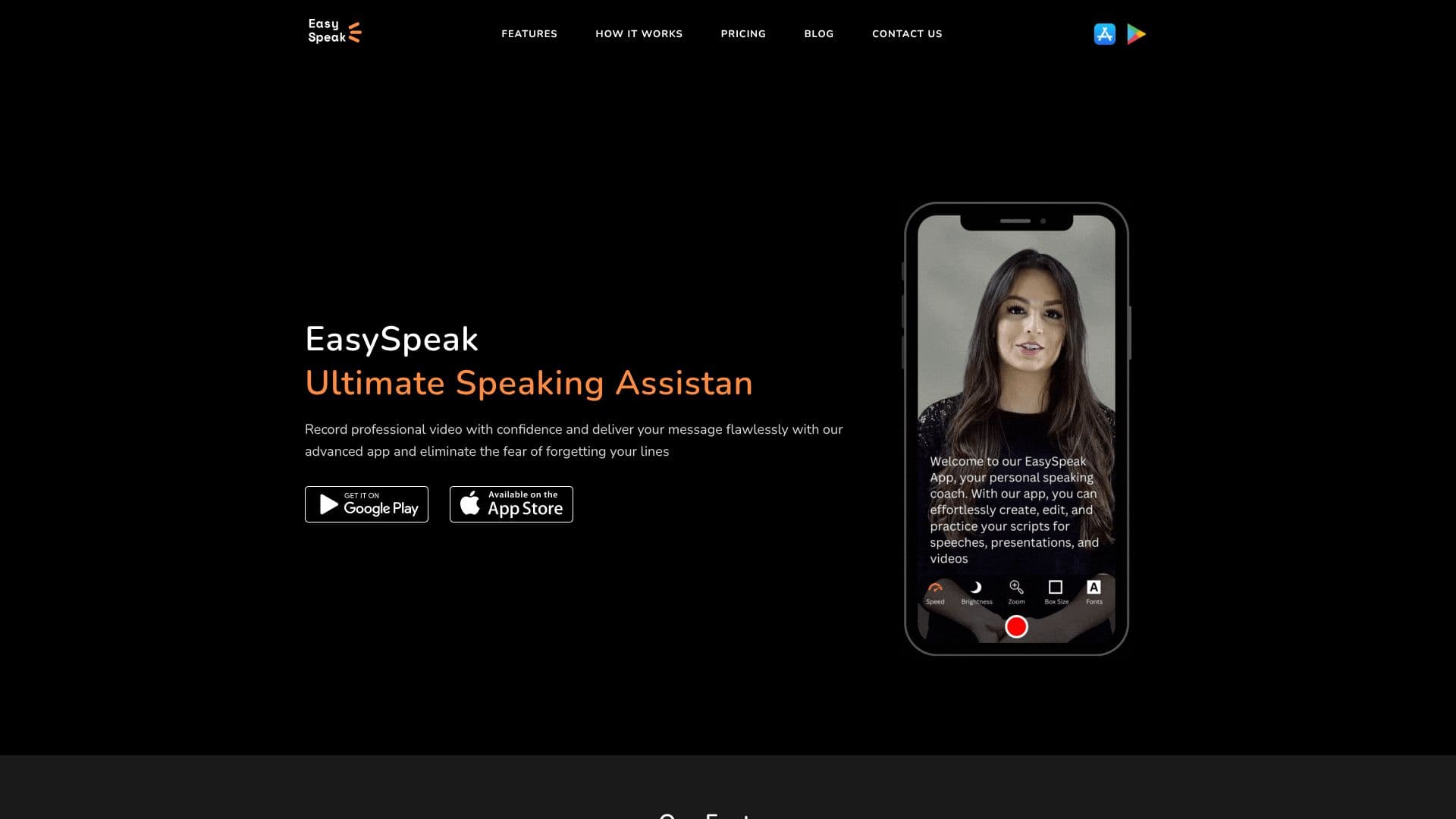 EasySpeak AI Teleprompter のスクリーンショット