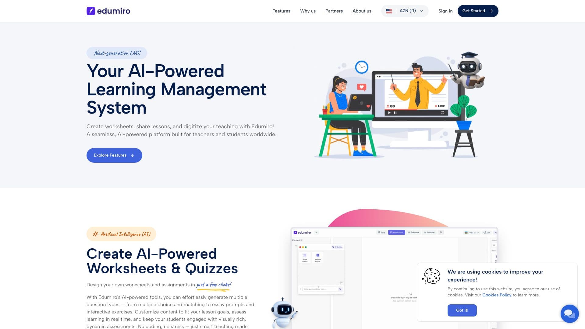 Edumiro AI LMS のスクリーンショット