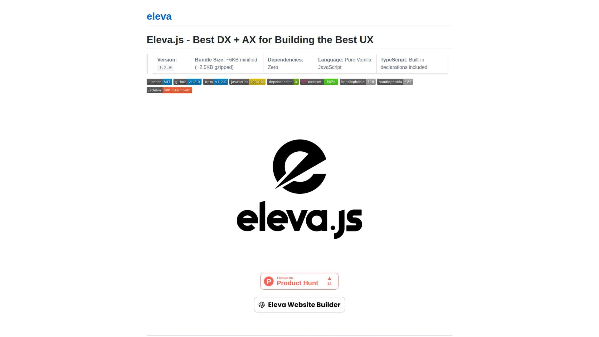 Eleva.js screenshot