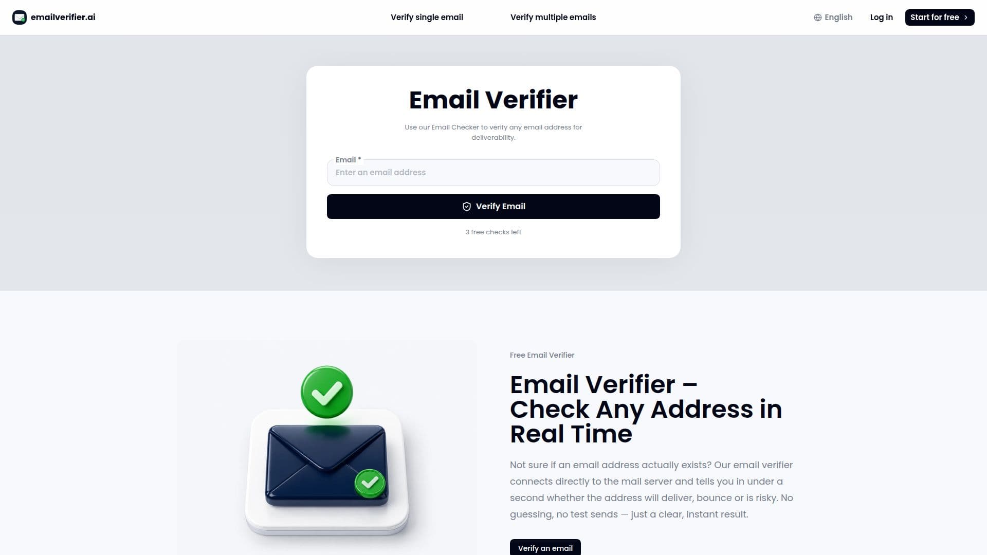Tangkapan layar Verifikasi Email Gratis