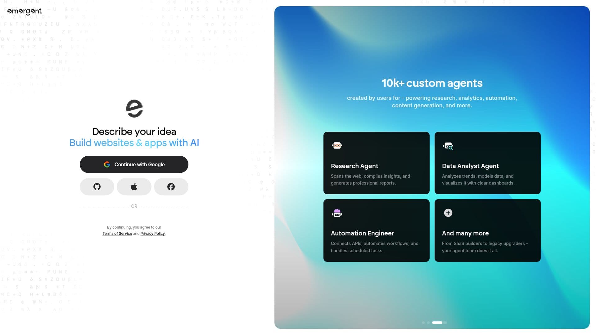 Emergent - Build Apps with AI screenshot