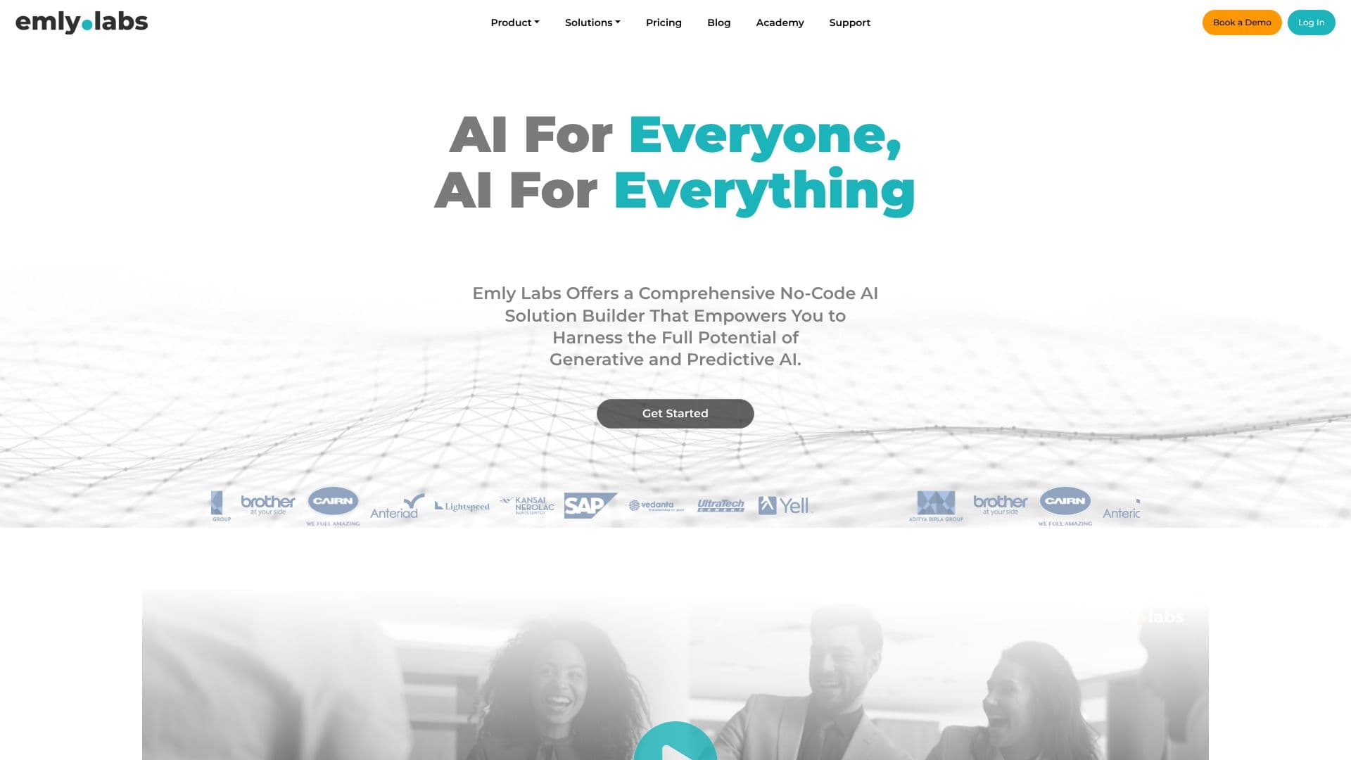 Screenshot von Emly Labs No-Code AI